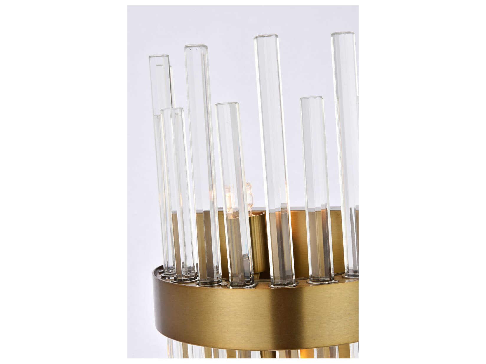 Elegant Lighting Dallas 2-Light Gold & Clear Crystal Wall Sconce