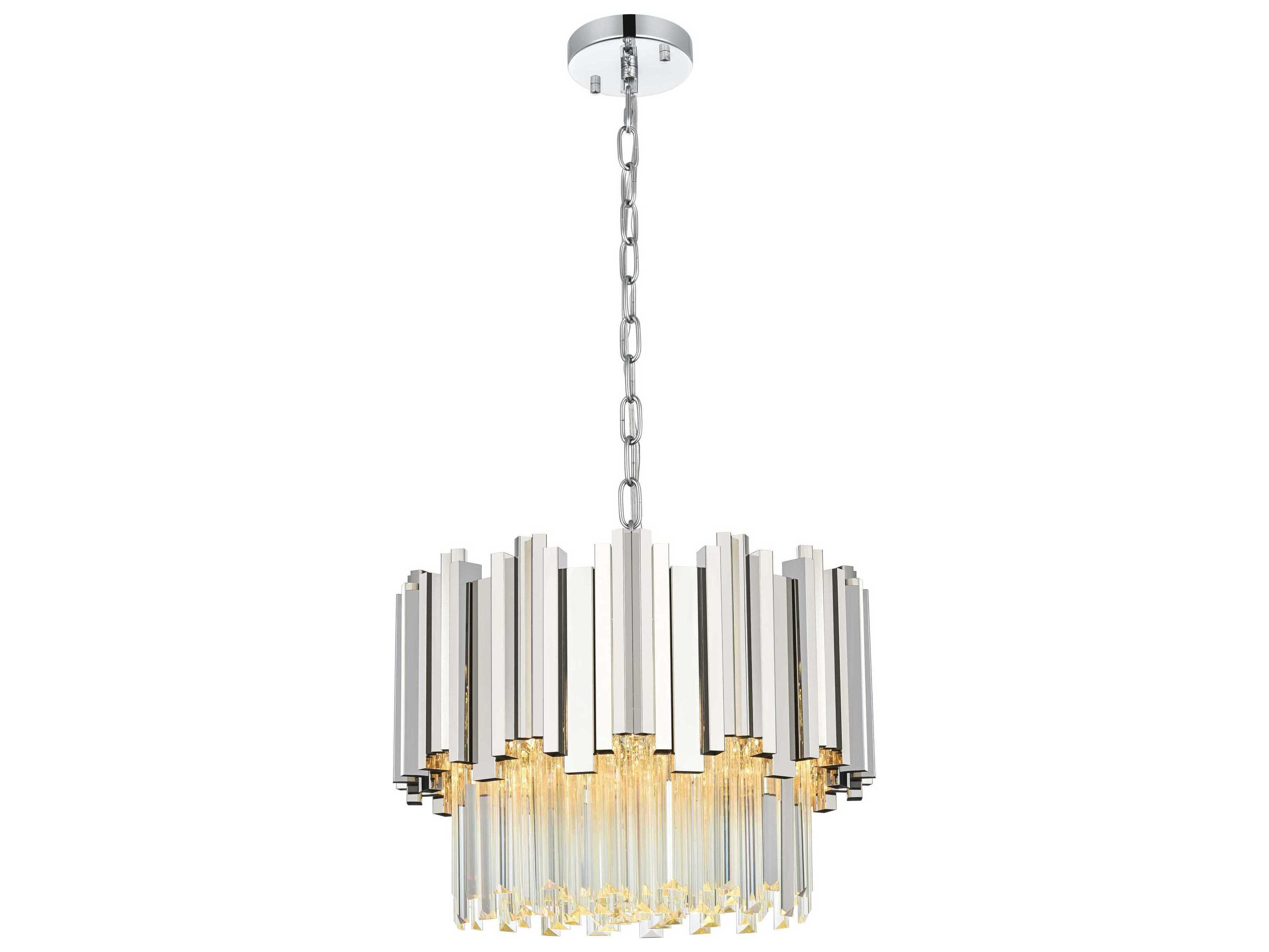 Elegant Lighting Willow 4-Light Chrome Drum Chandelier