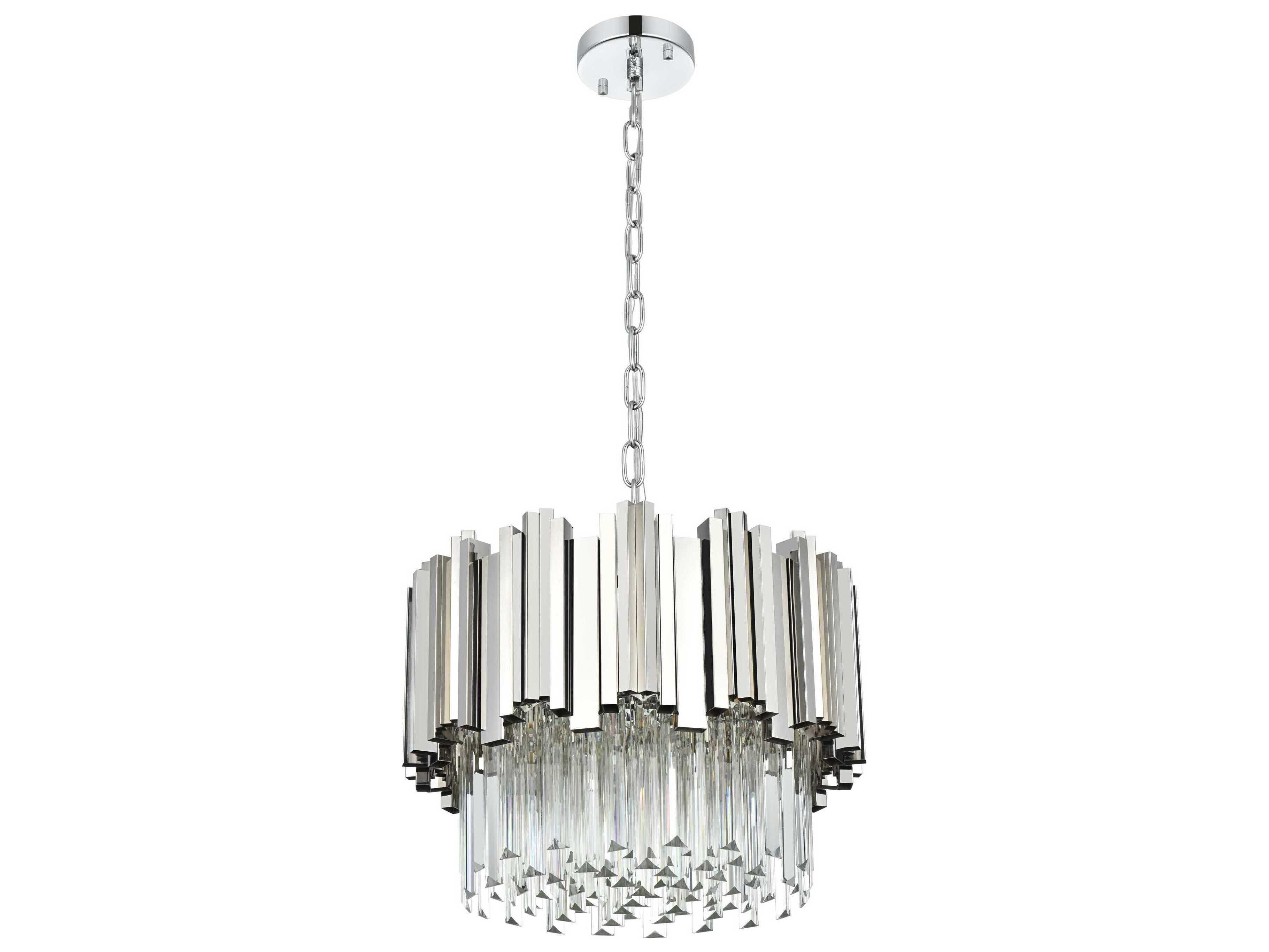 Elegant Lighting Willow 4-Light Chrome Drum Chandelier
