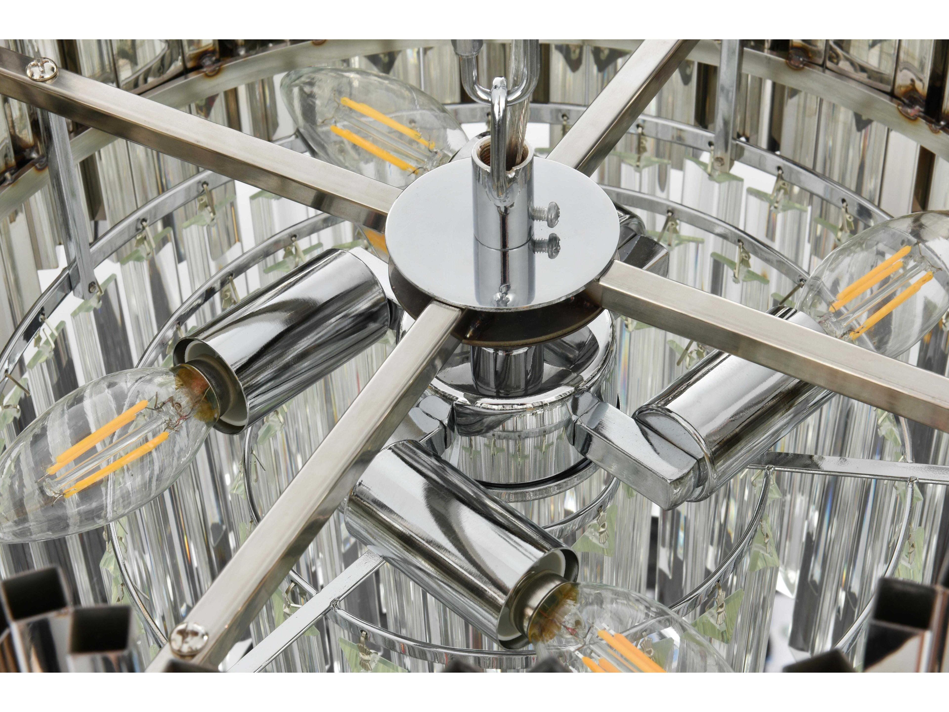 Elegant Lighting Willow 4-Light Chrome Drum Chandelier