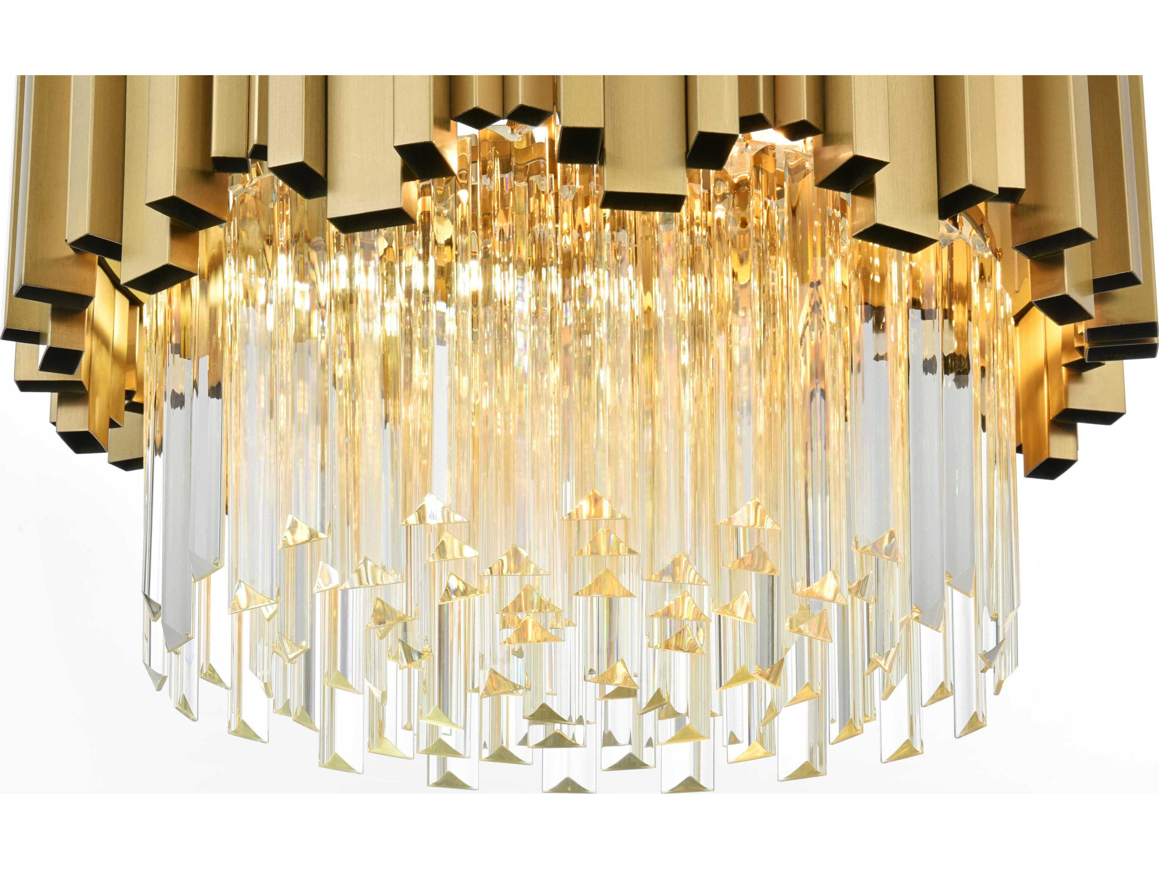 Elegant Lighting Willow 4-Light Satin Gold Drum Chandelier