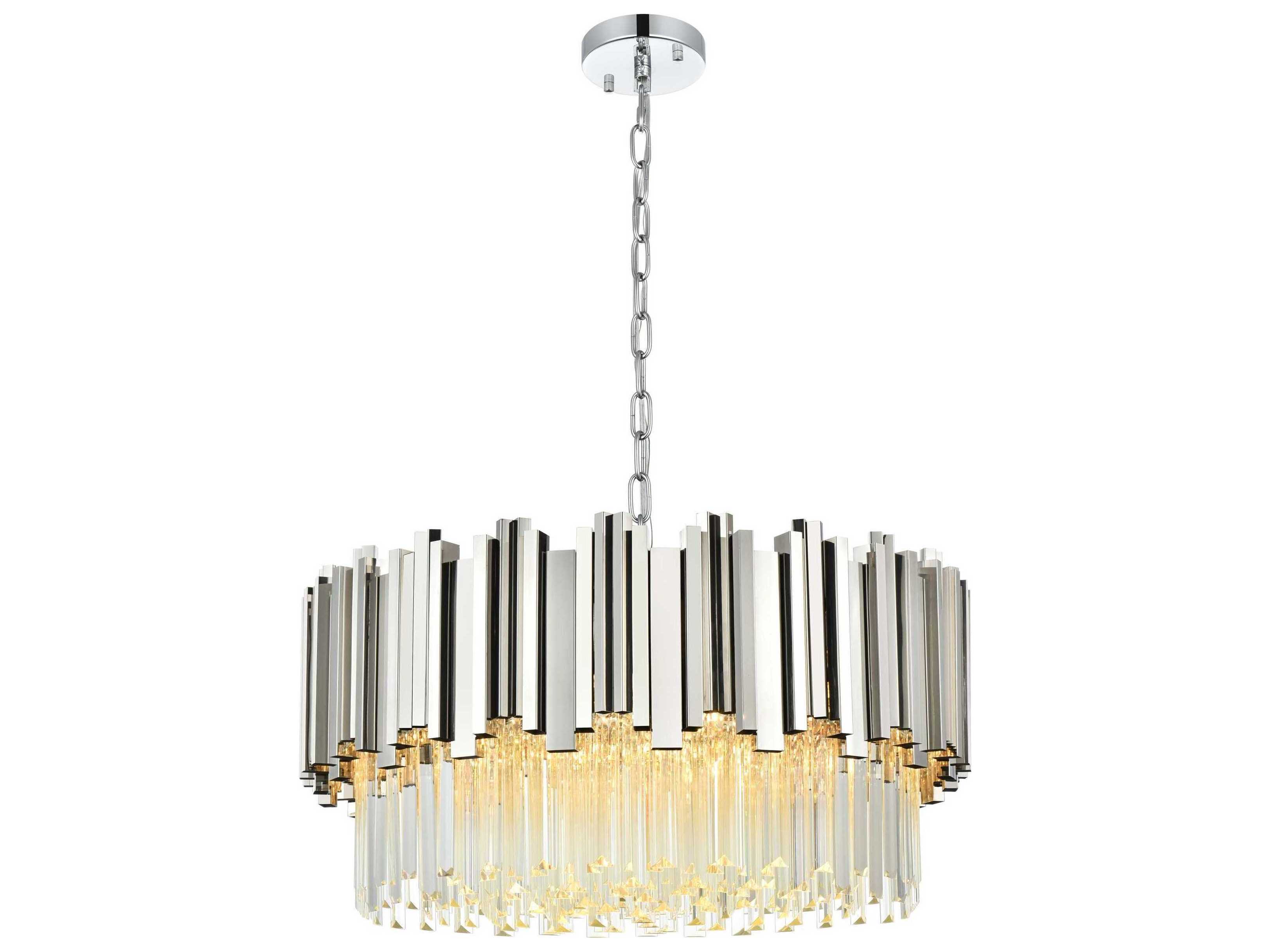 Elegant Lighting Willow 8-Light Chrome Drum Chandelier