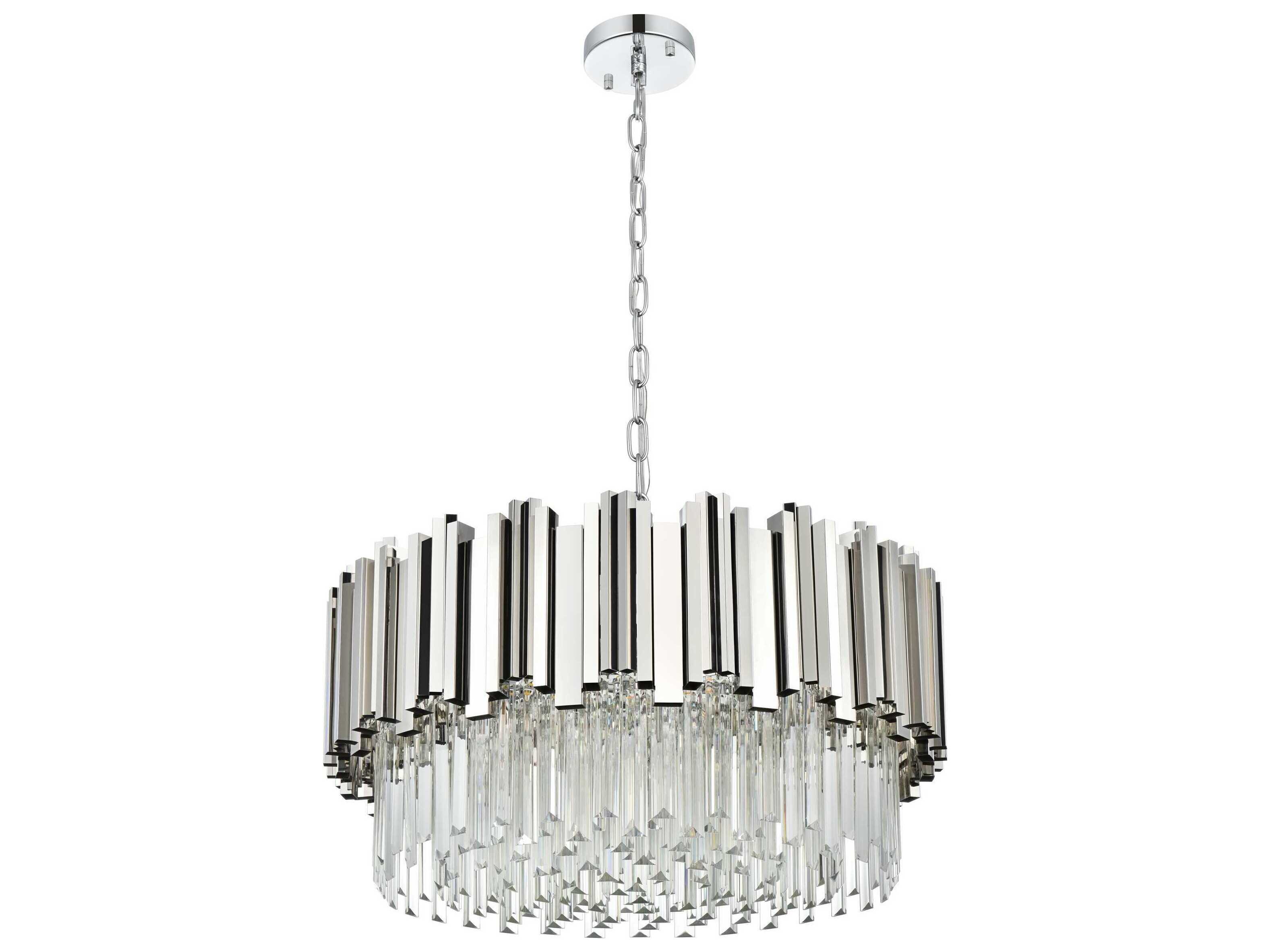 Elegant Lighting Willow 8-Light Chrome Drum Chandelier