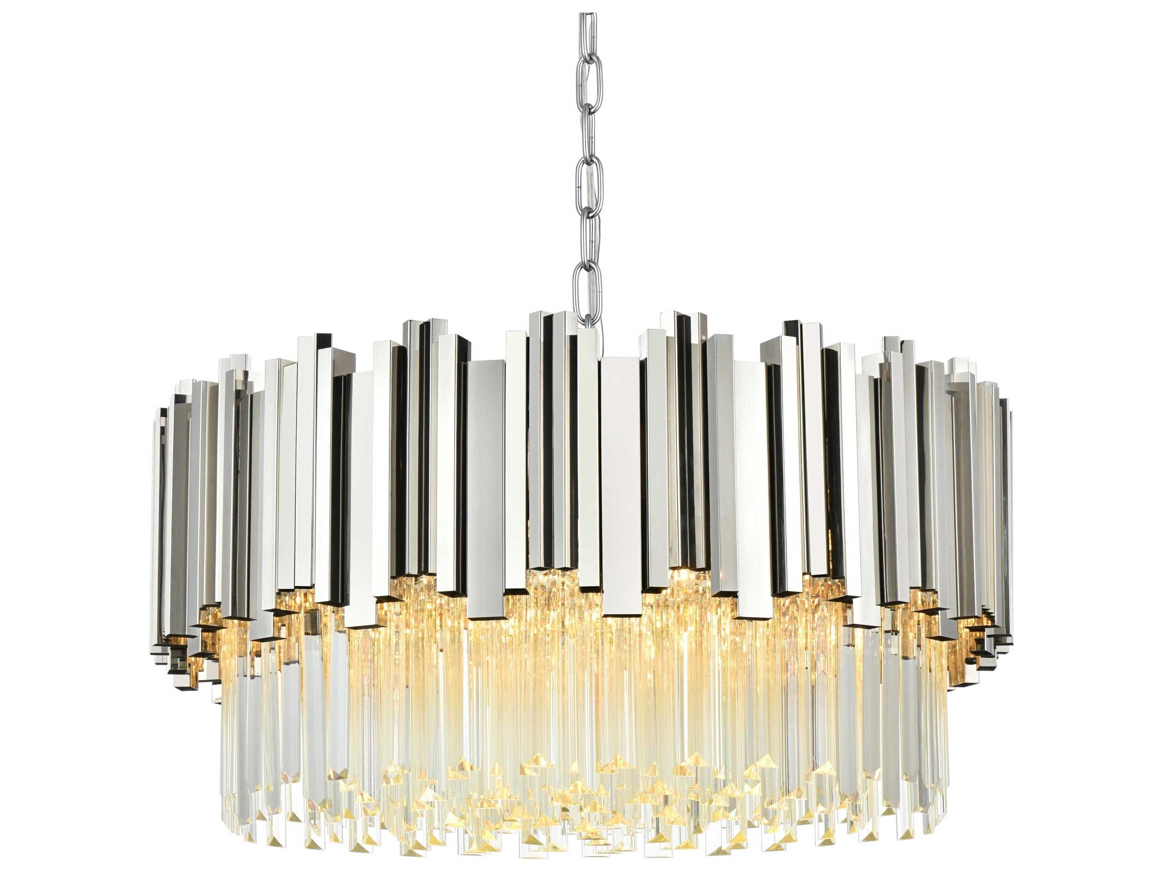 Elegant Lighting Willow 8-Light Chrome Drum Chandelier