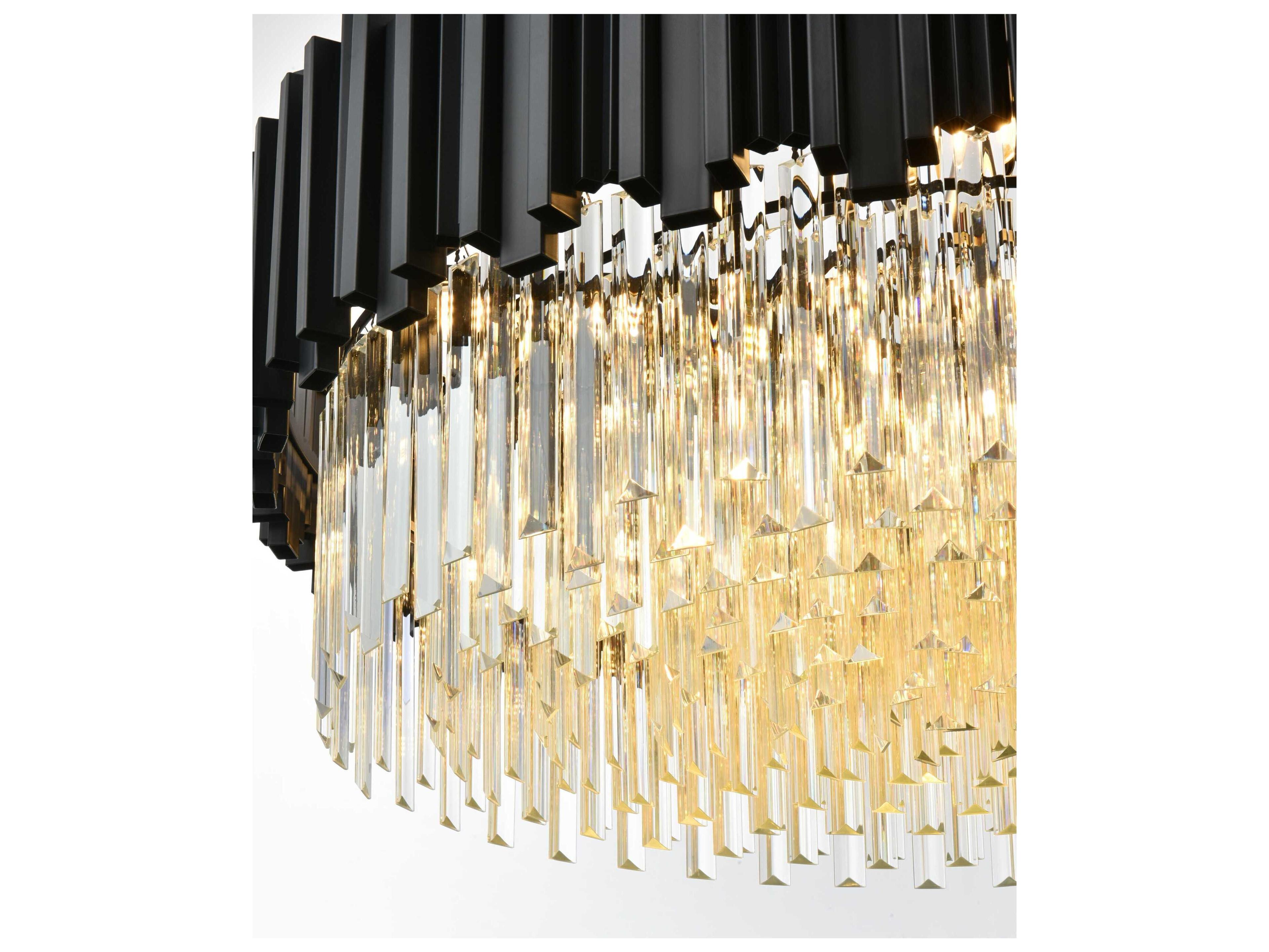 Elegant Lighting Willow 10-Light Black Drum Chandelier