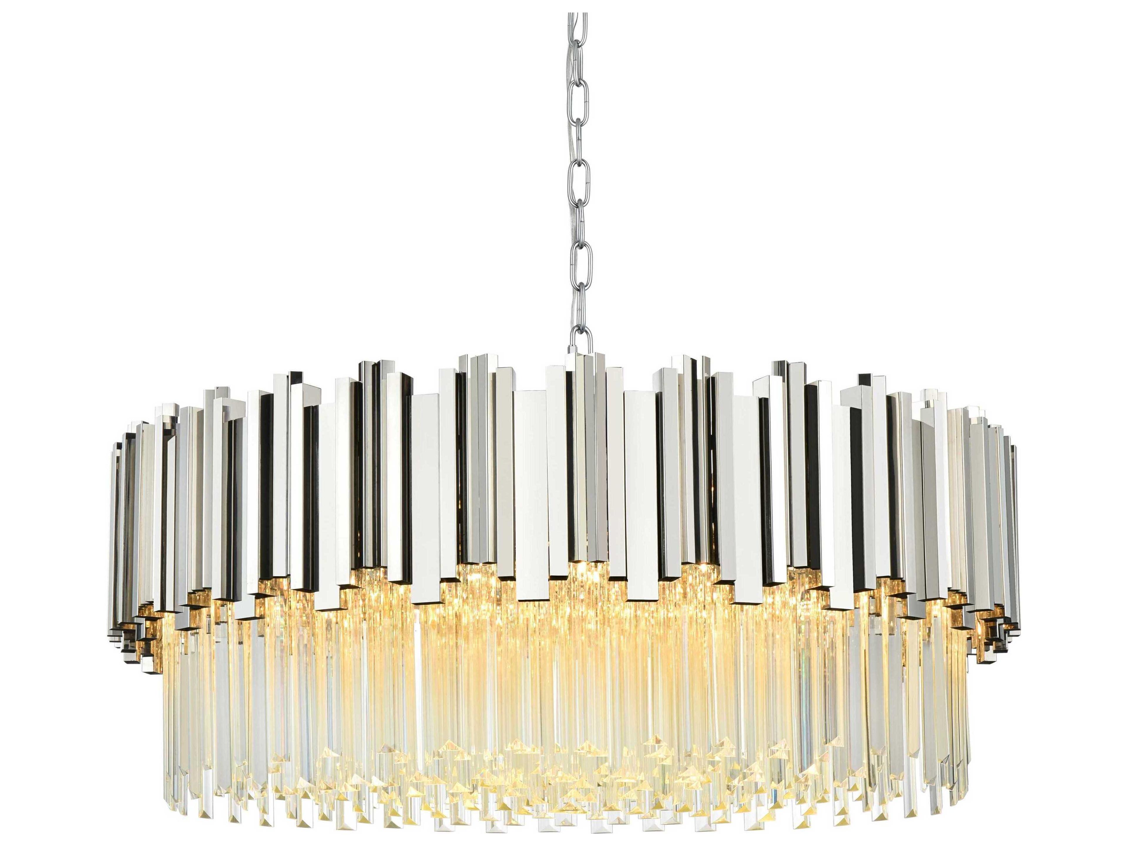 Elegant Lighting Willow 10-Light Chrome Drum Chandelier