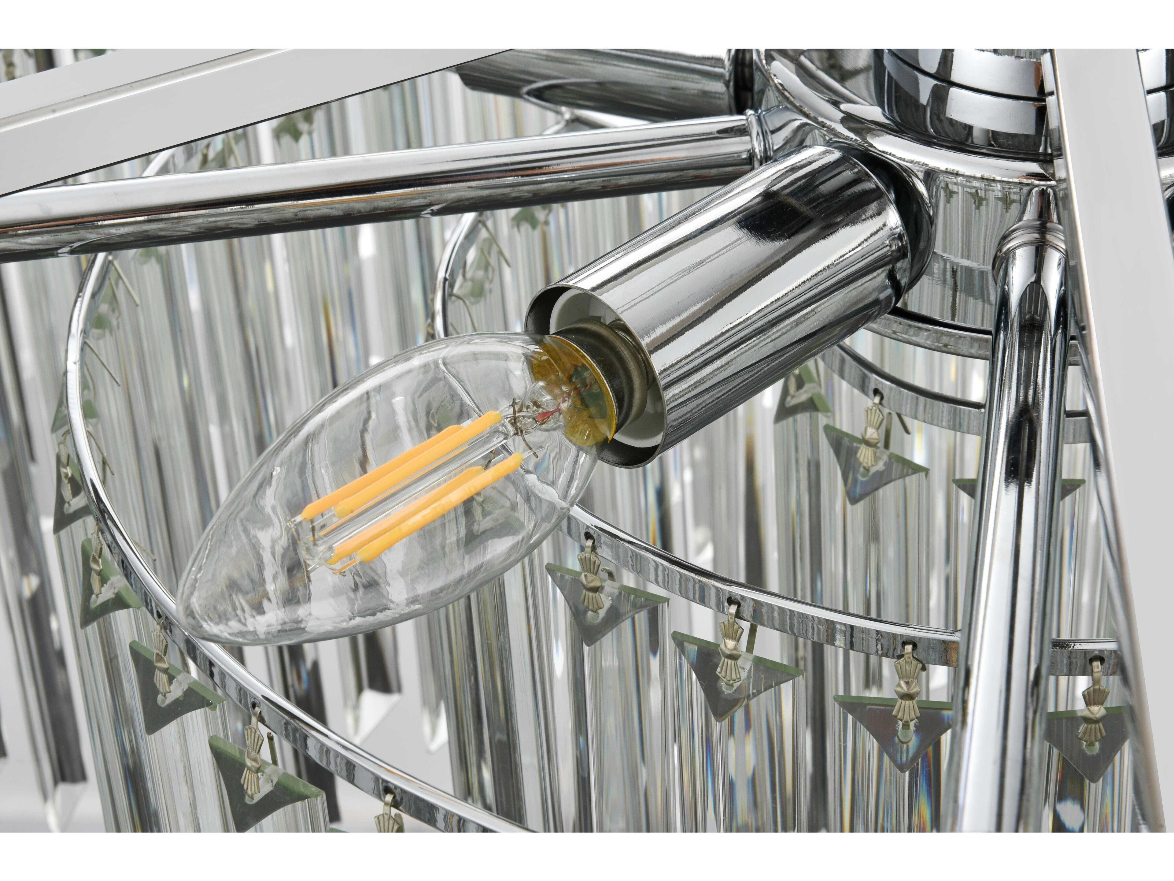 Elegant Lighting Willow 10-Light Chrome Drum Chandelier