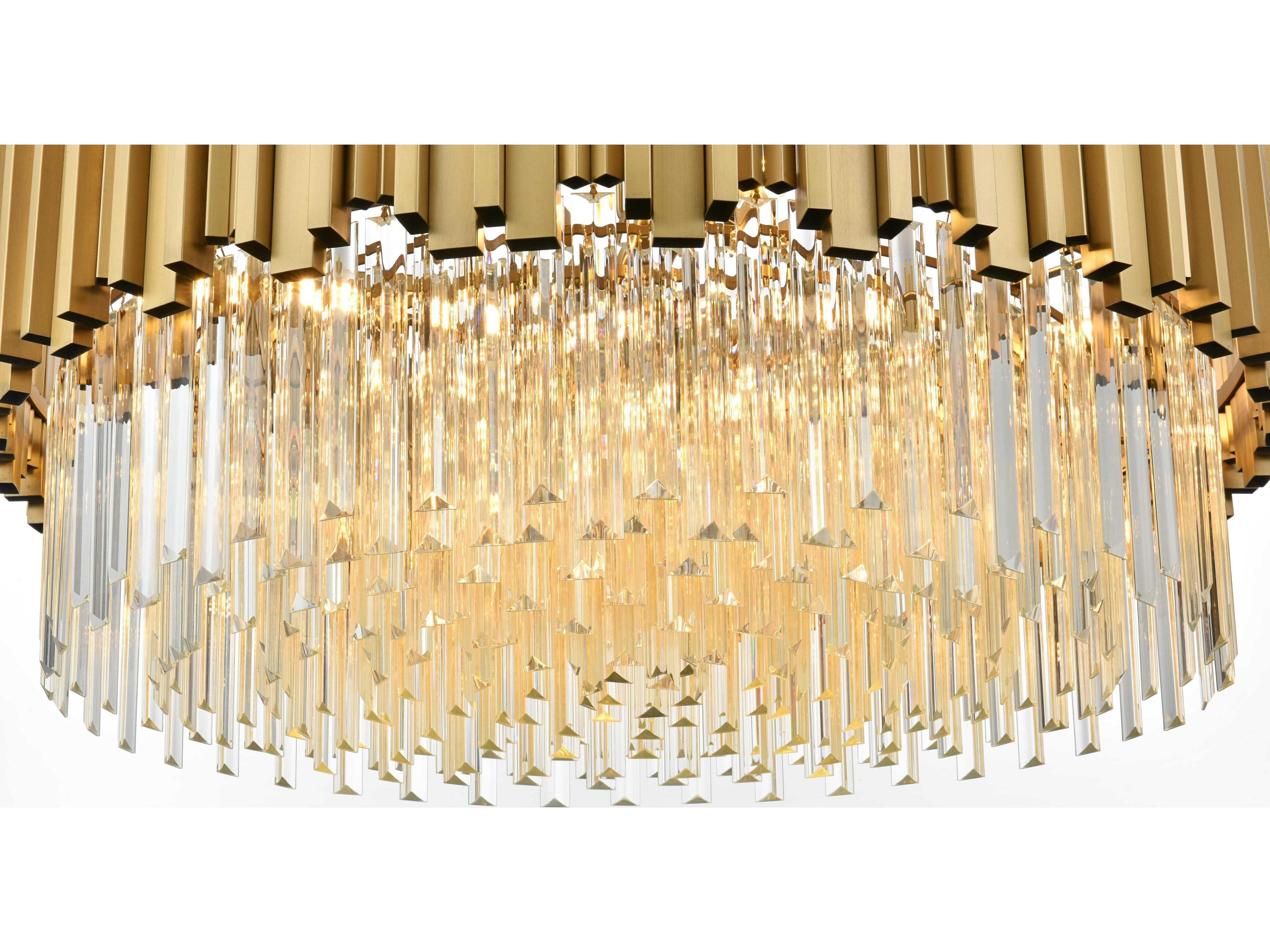 Elegant Lighting Willow 10-Light Satin Gold Drum Chandelier