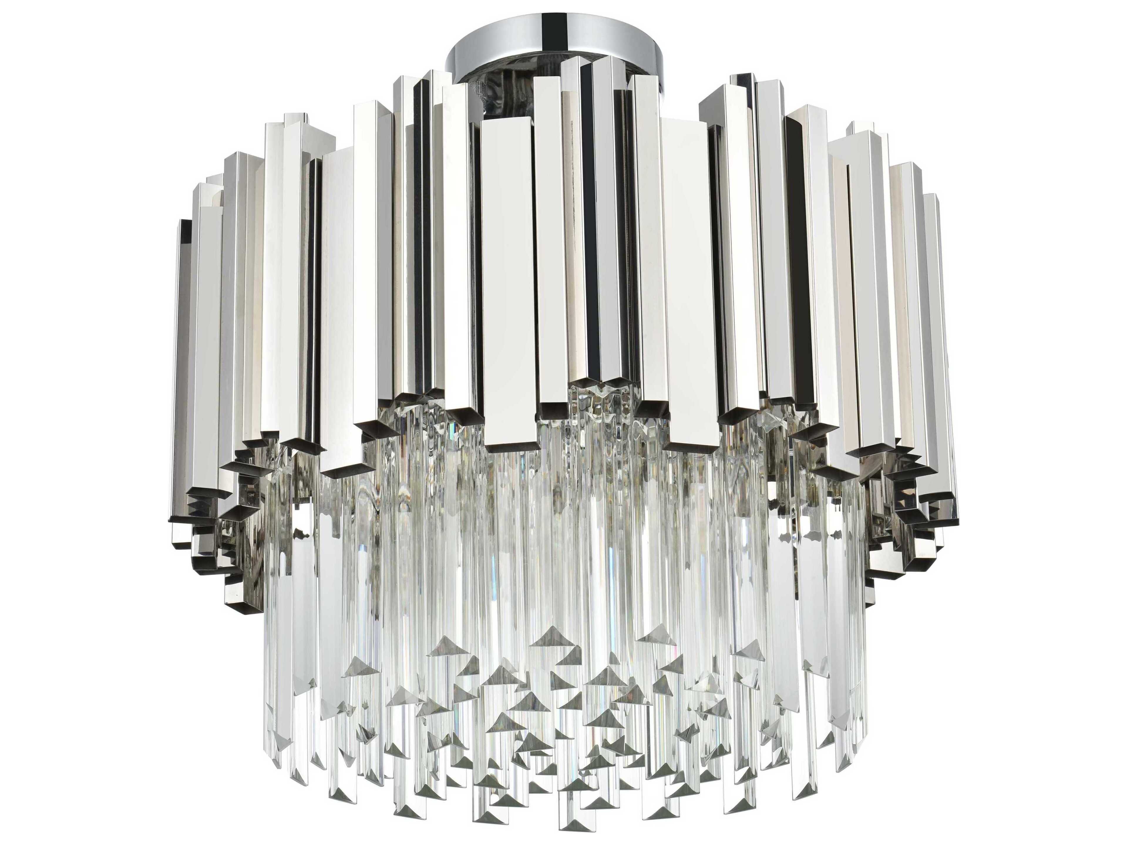 Elegant Lighting Willow 4-Light Chrome Drum Semi Flush Mount