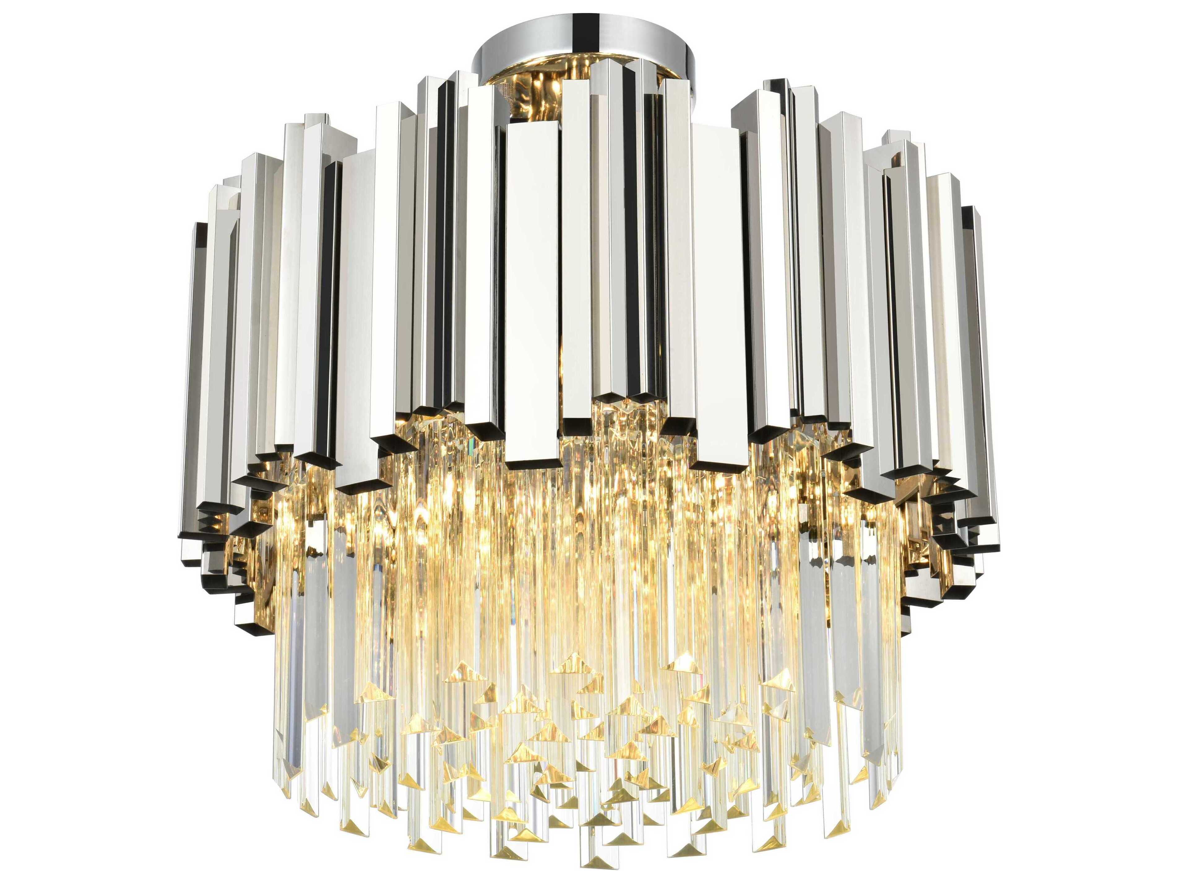 Elegant Lighting Willow 4-Light Chrome Drum Semi Flush Mount