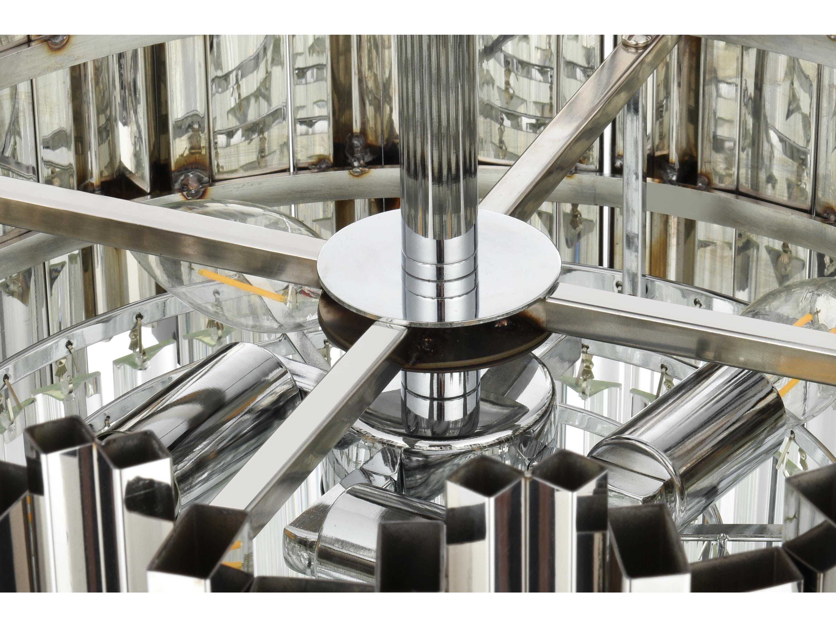 Elegant Lighting Willow 4-Light Chrome Drum Semi Flush Mount