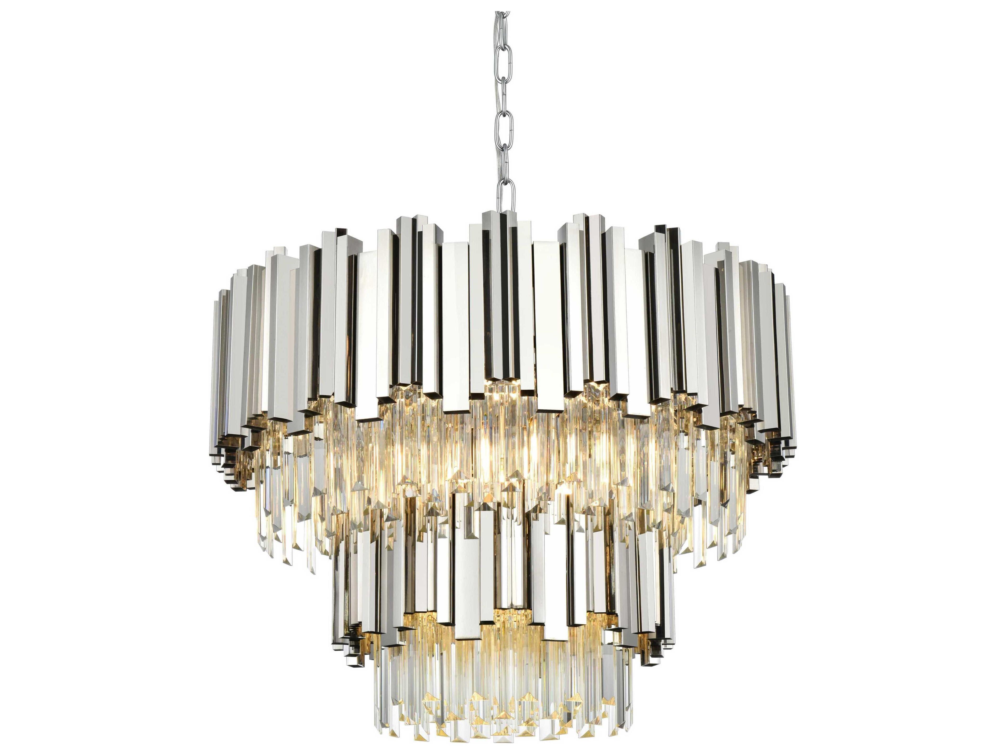 Elegant Lighting Willow 8-Light Chrome Drum Tiered Chandelier