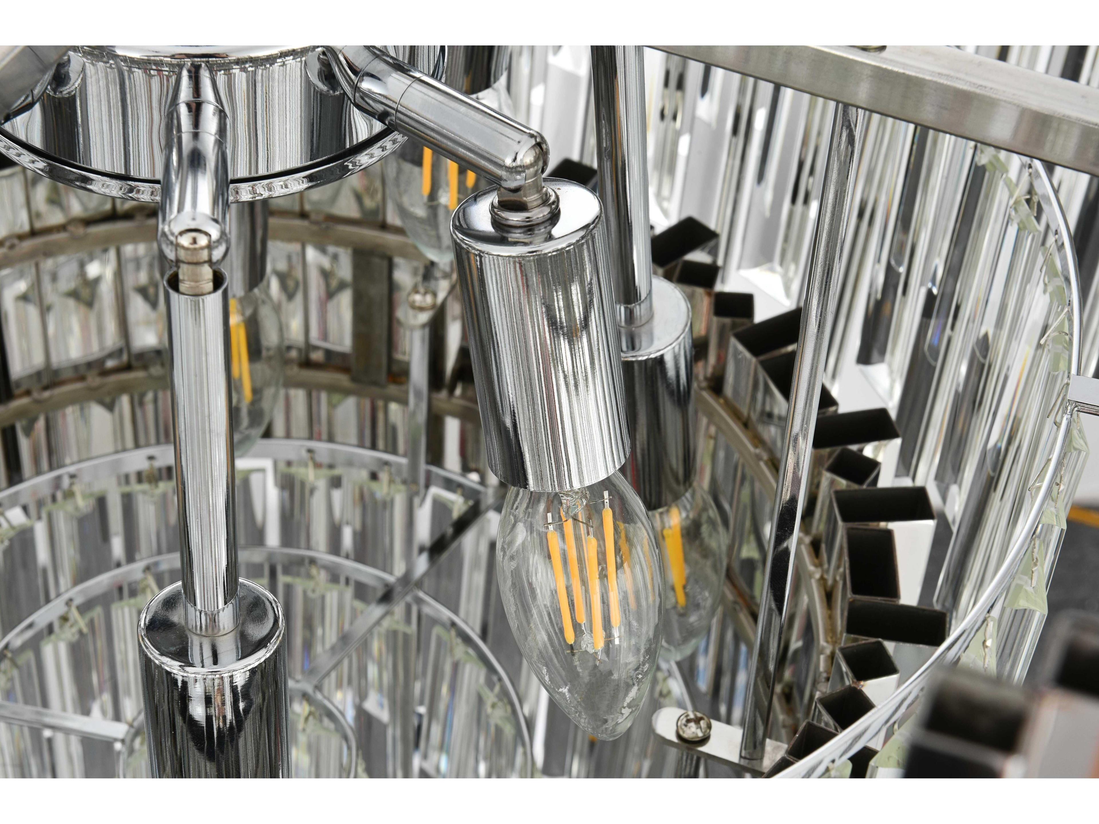 Elegant Lighting Willow 8-Light Chrome Drum Tiered Chandelier