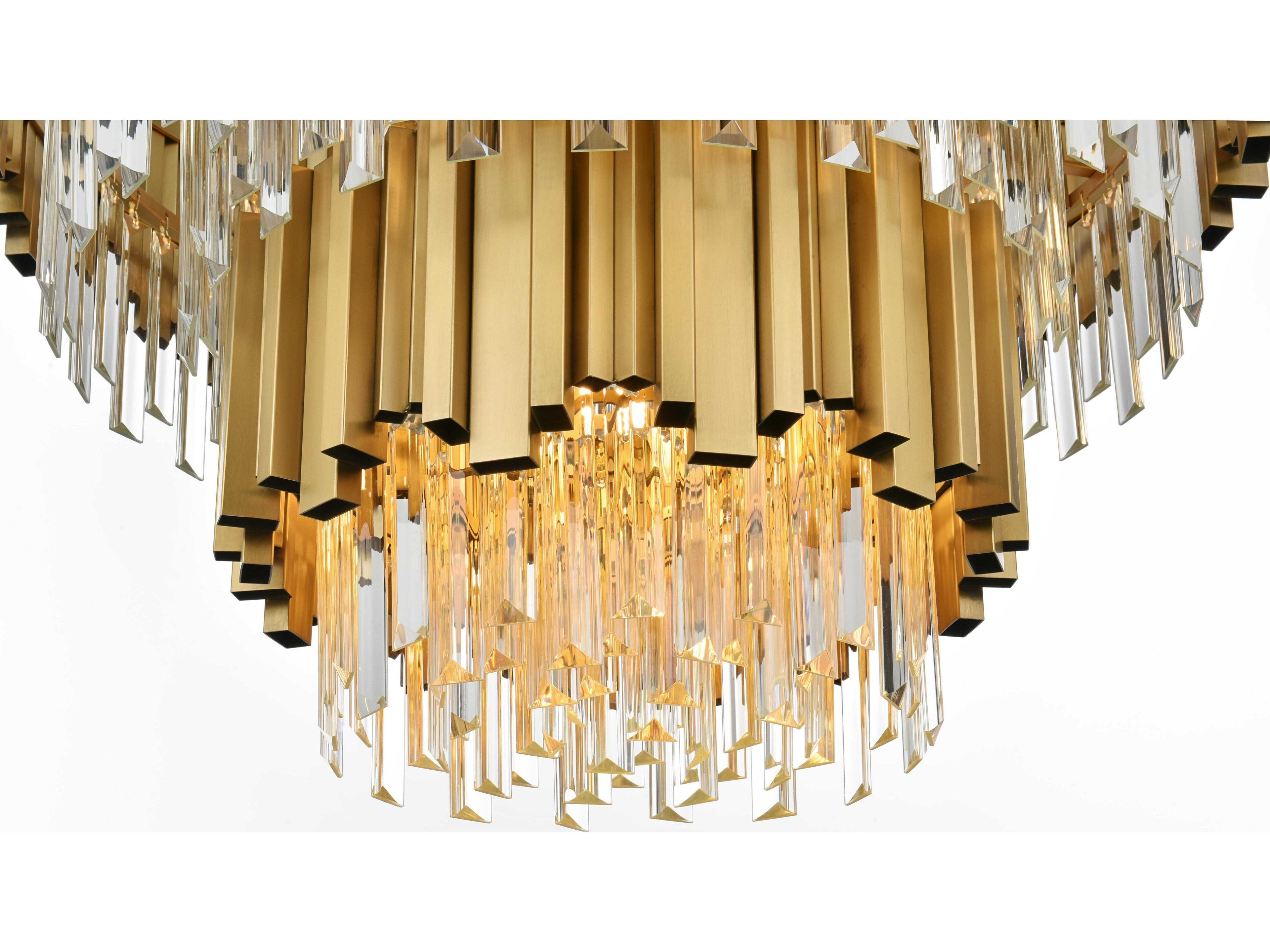 Elegant Lighting Willow 8-Light Satin Gold Drum Tiered Chandelier