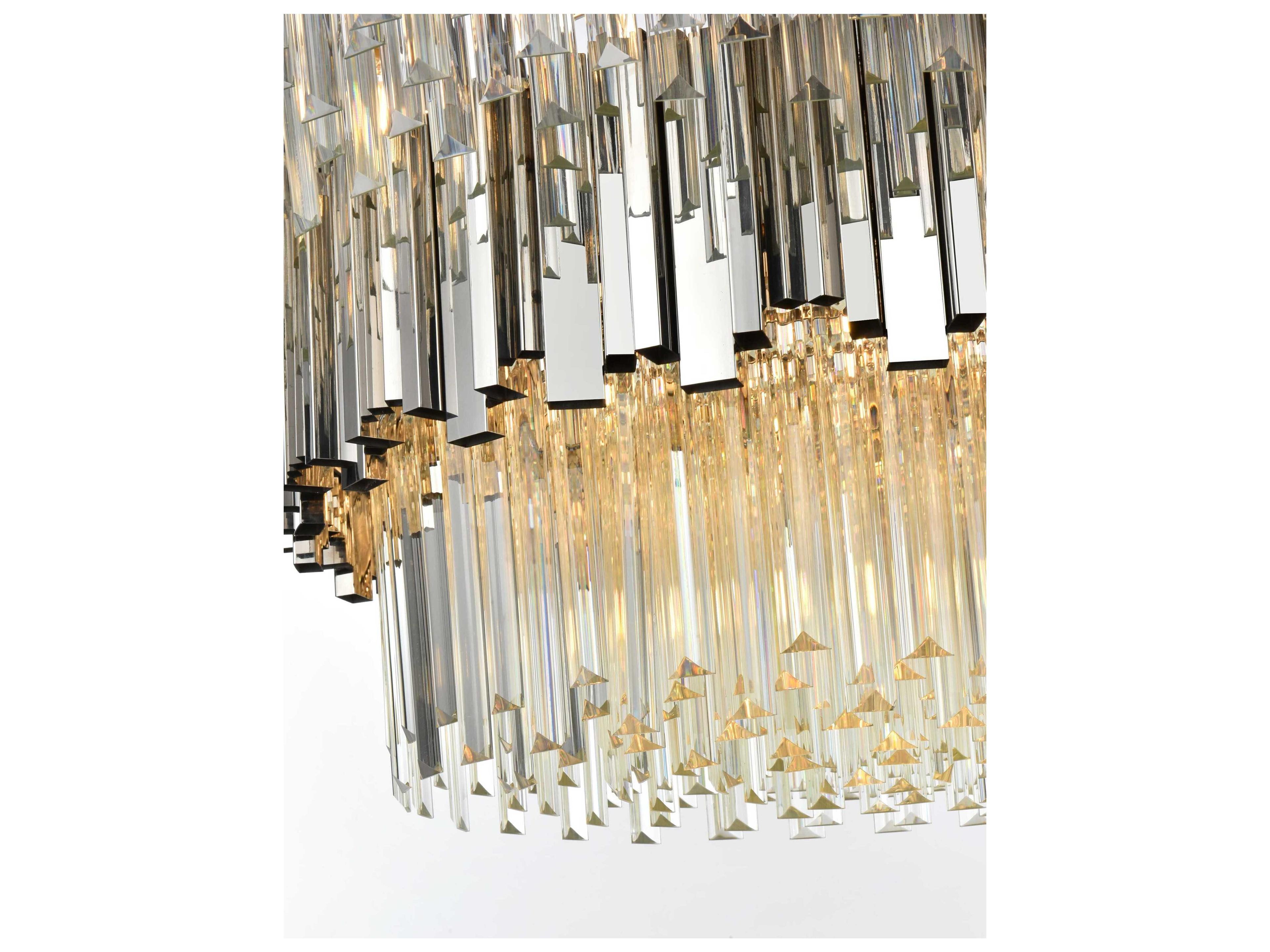 Elegant Lighting Willow 16-Light Chrome Drum Tiered Chandelier