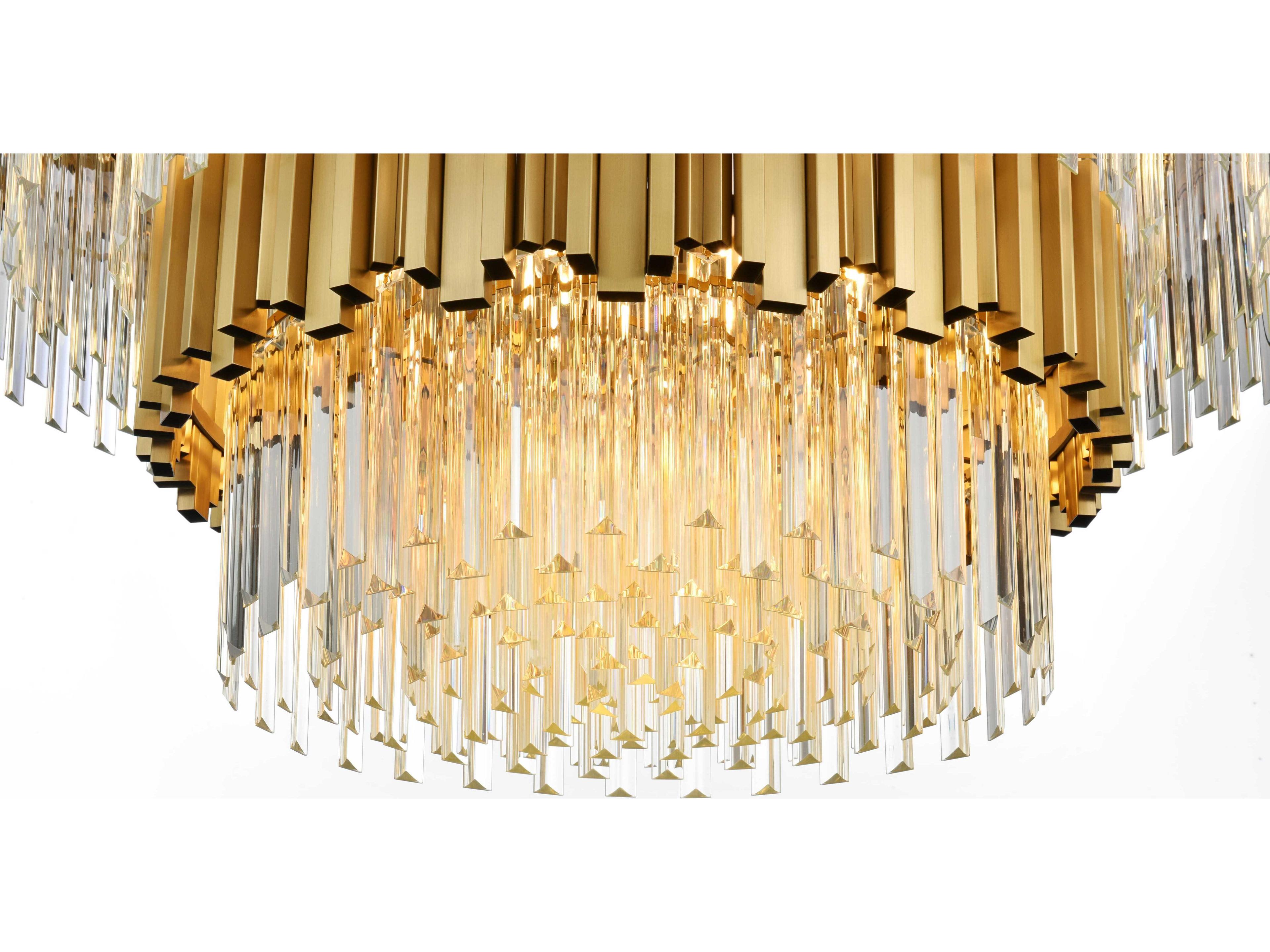 Elegant Lighting Willow 16-Light Satin Gold Tiered Chandelier