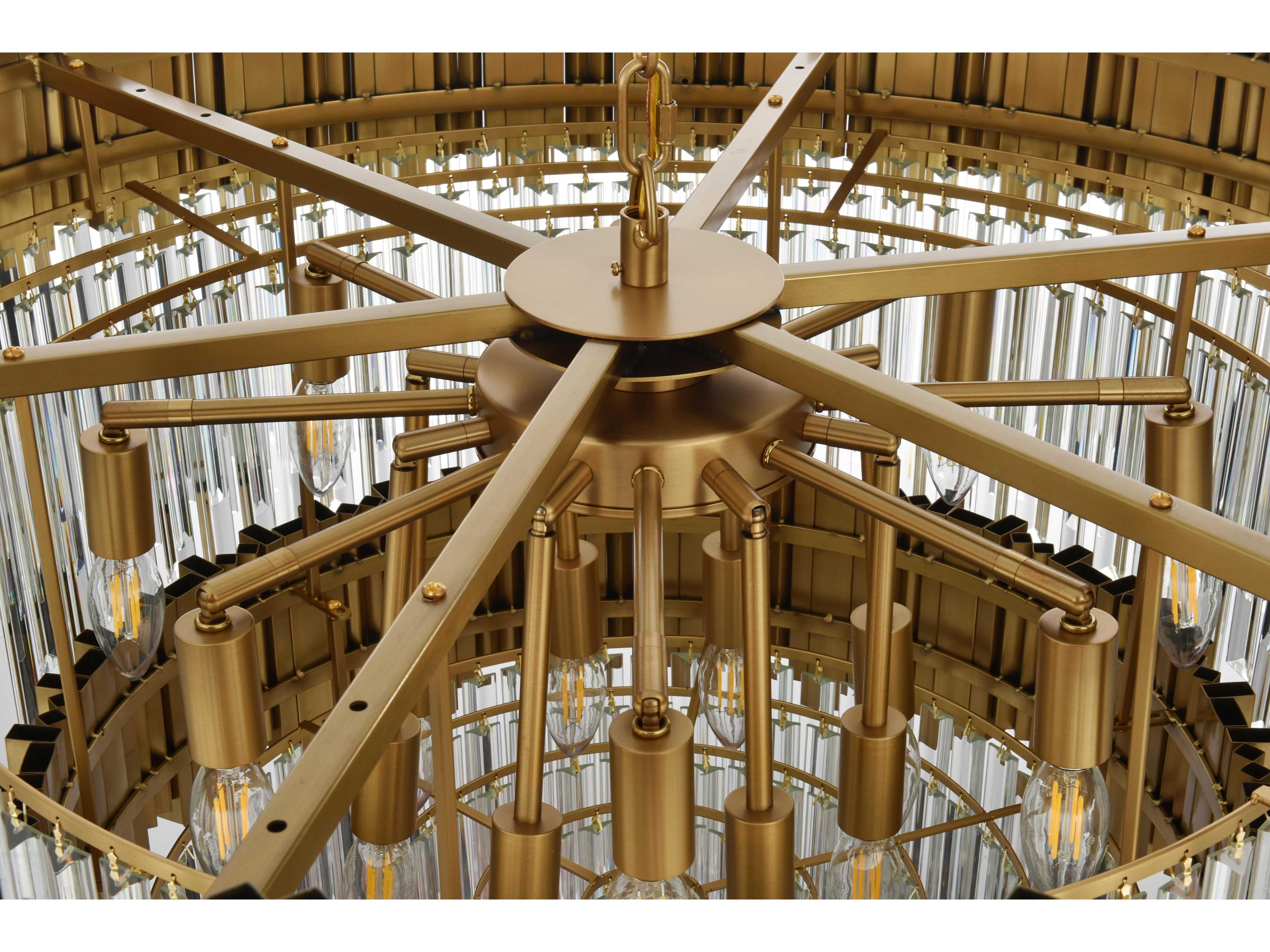 Elegant Lighting Willow 16-Light Satin Gold Tiered Chandelier