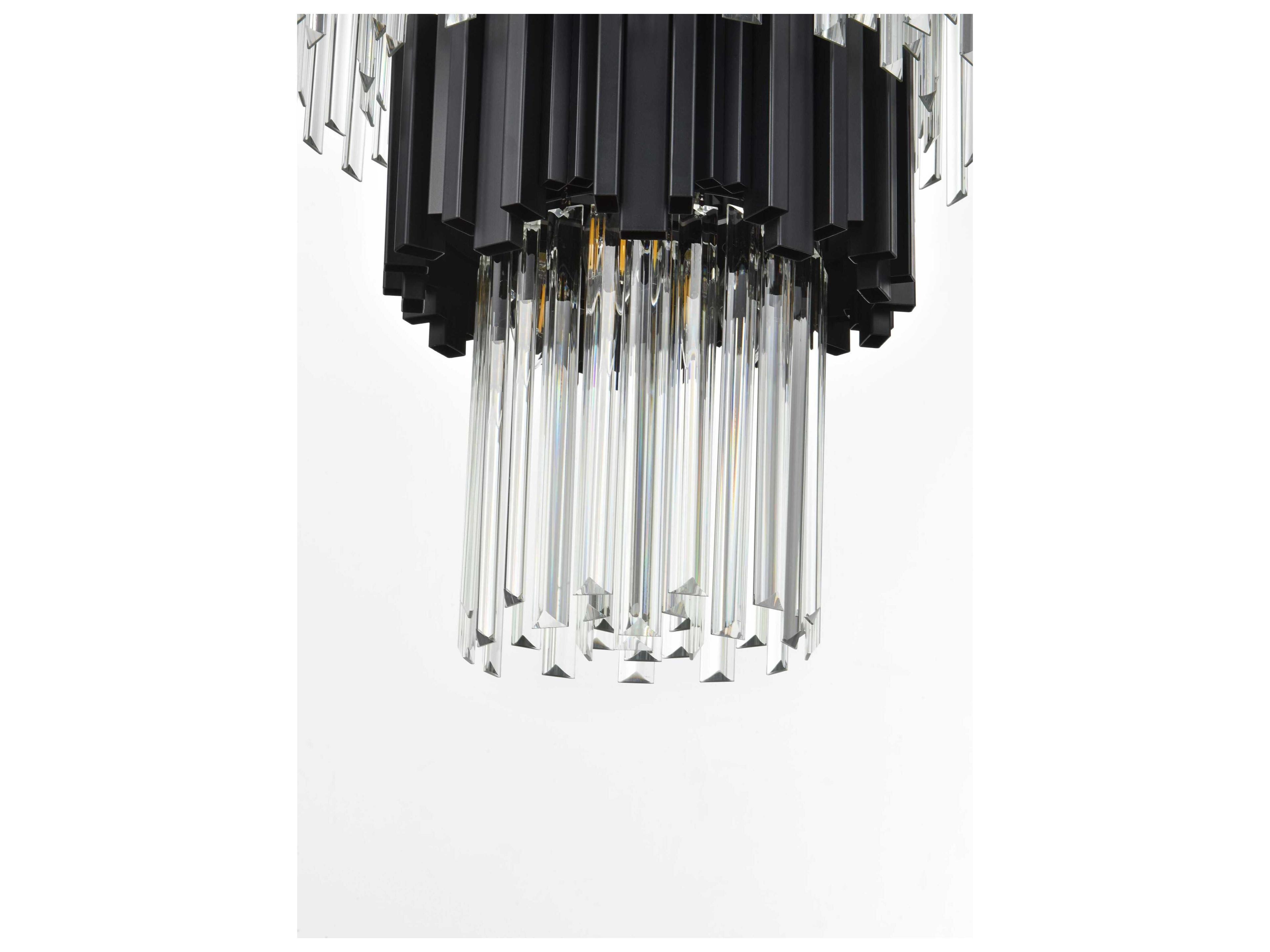 Elegant Lighting Willow 27-Light Black Tiered Chandelier