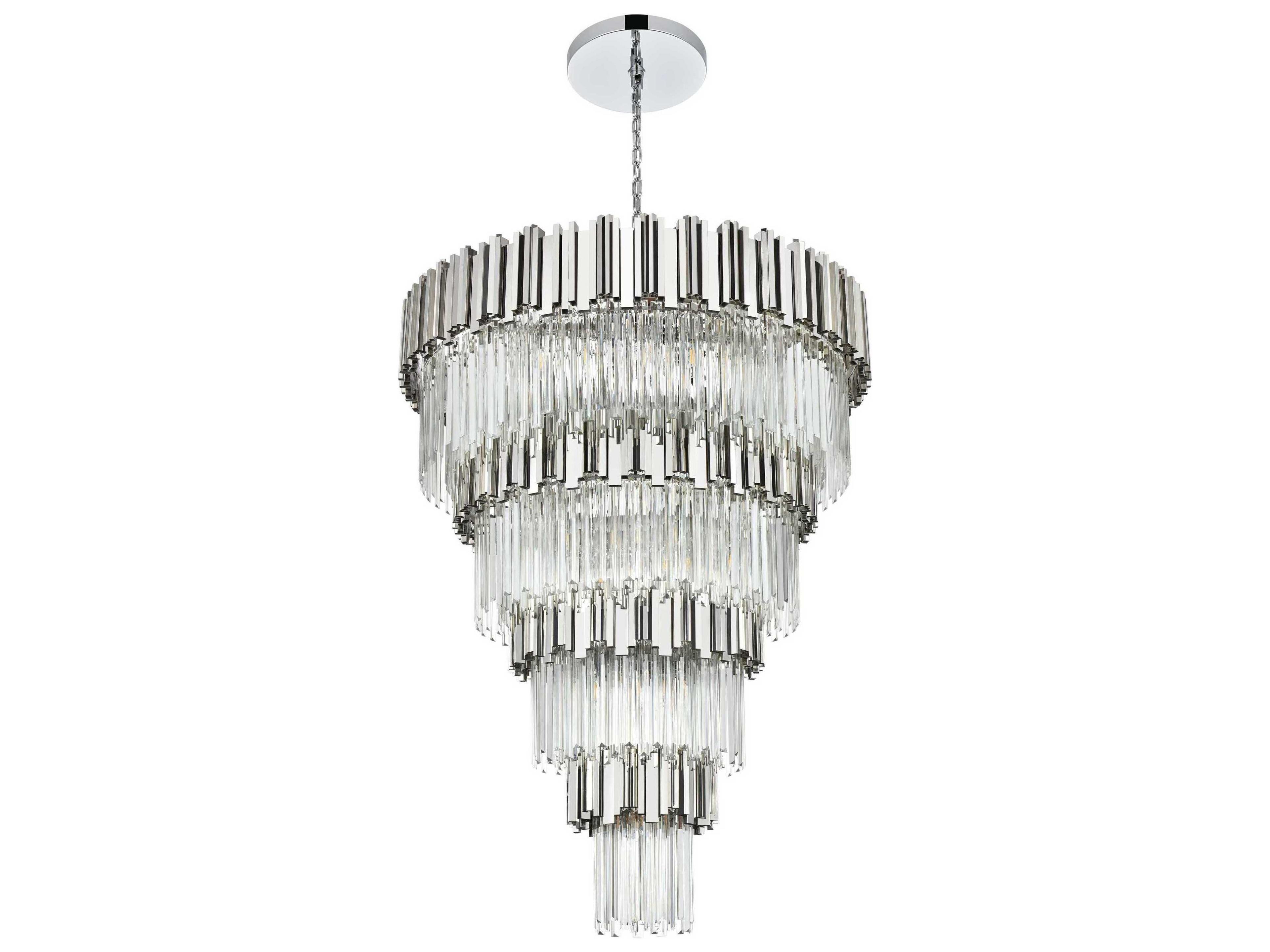 Elegant Lighting Willow 27-Light Chrome Tiered Chandelier