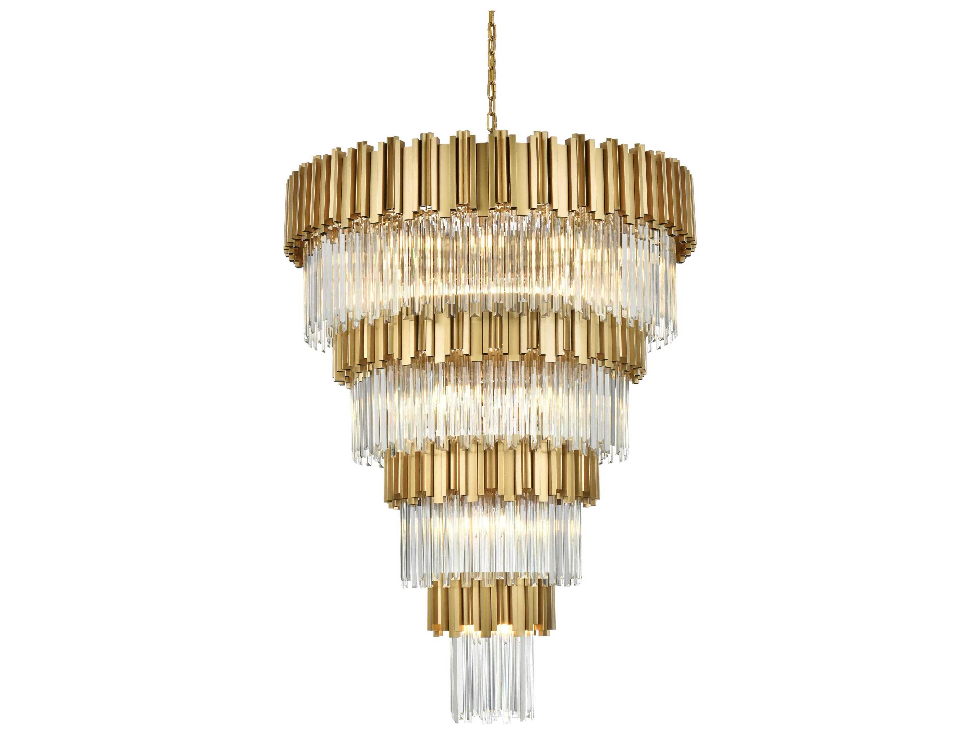 Elegant Lighting Willow 27-Light Satin Gold Tiered Chandelier