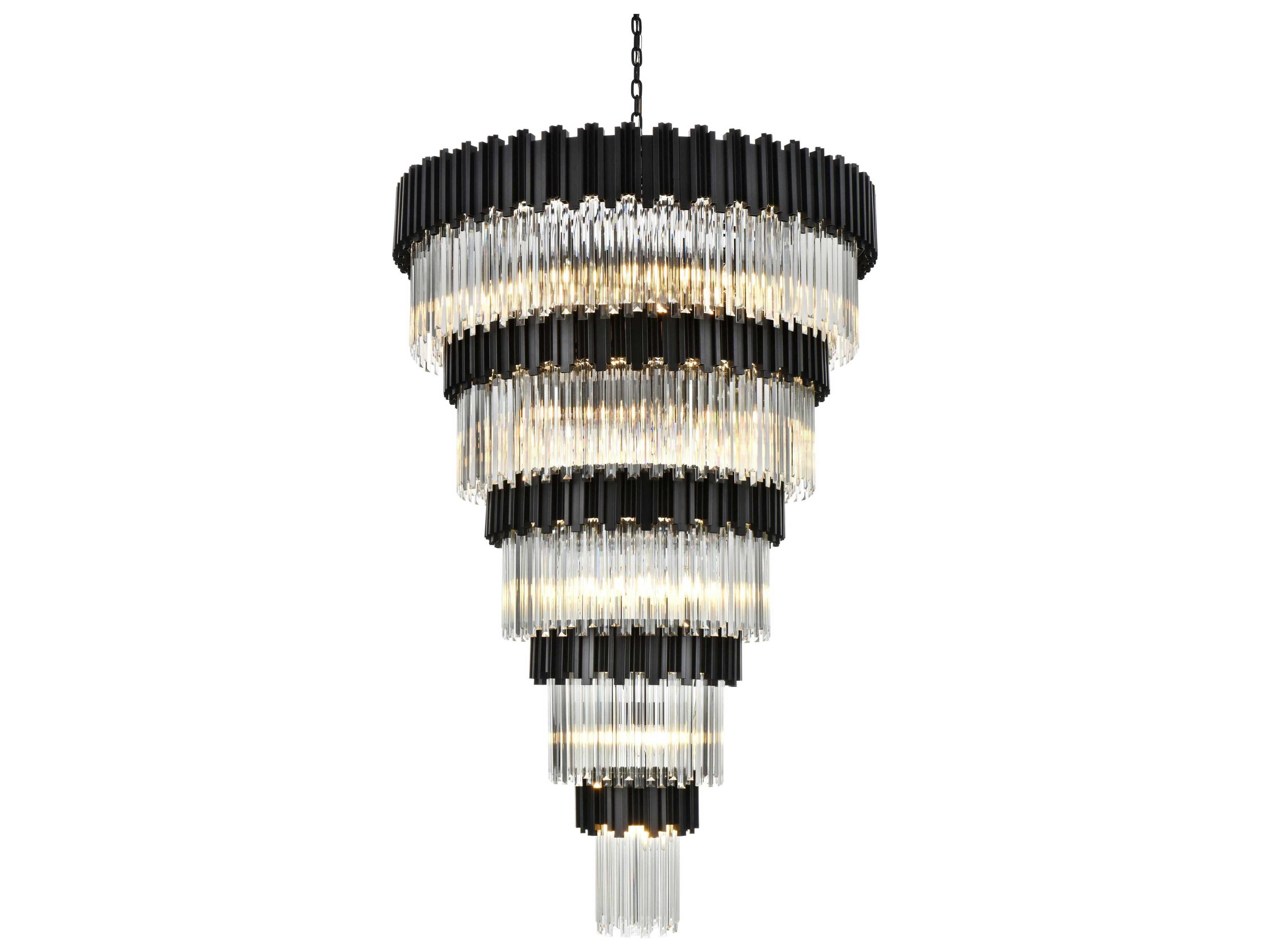 Elegant Lighting Willow 39-Light Black Tiered Chandelier