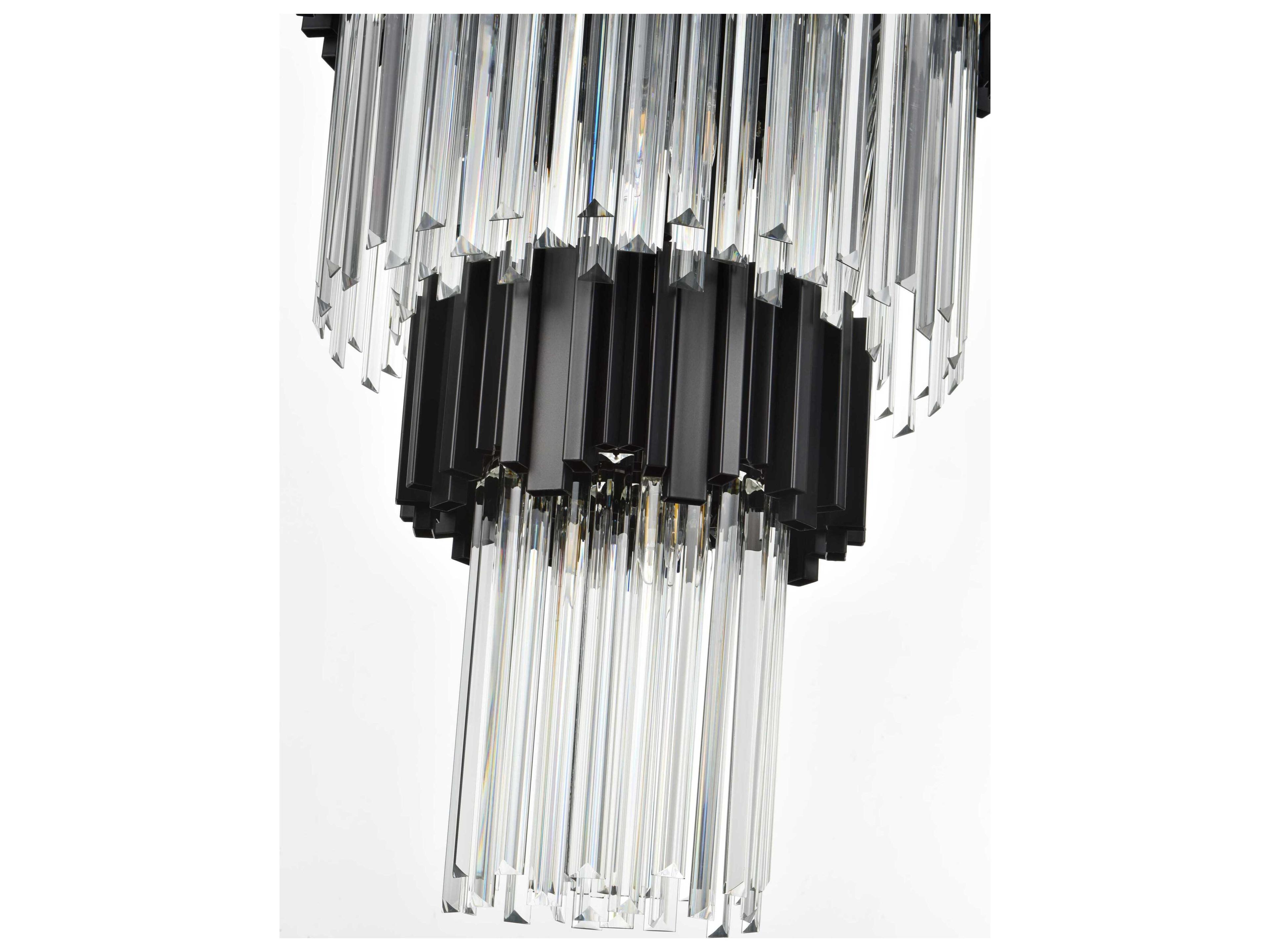 Elegant Lighting Willow 39-Light Black Tiered Chandelier