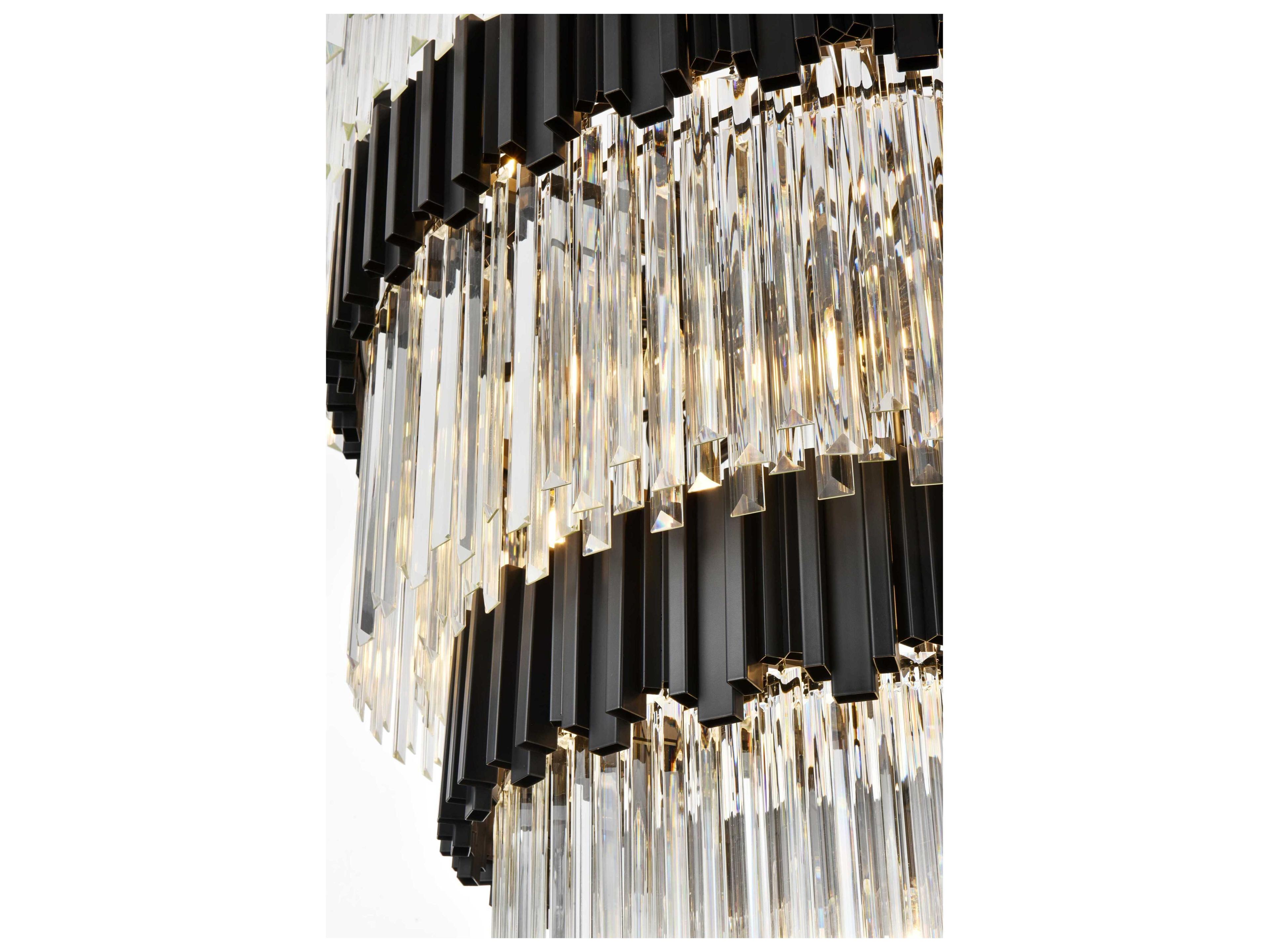 Elegant Lighting Willow 39-Light Black Tiered Chandelier