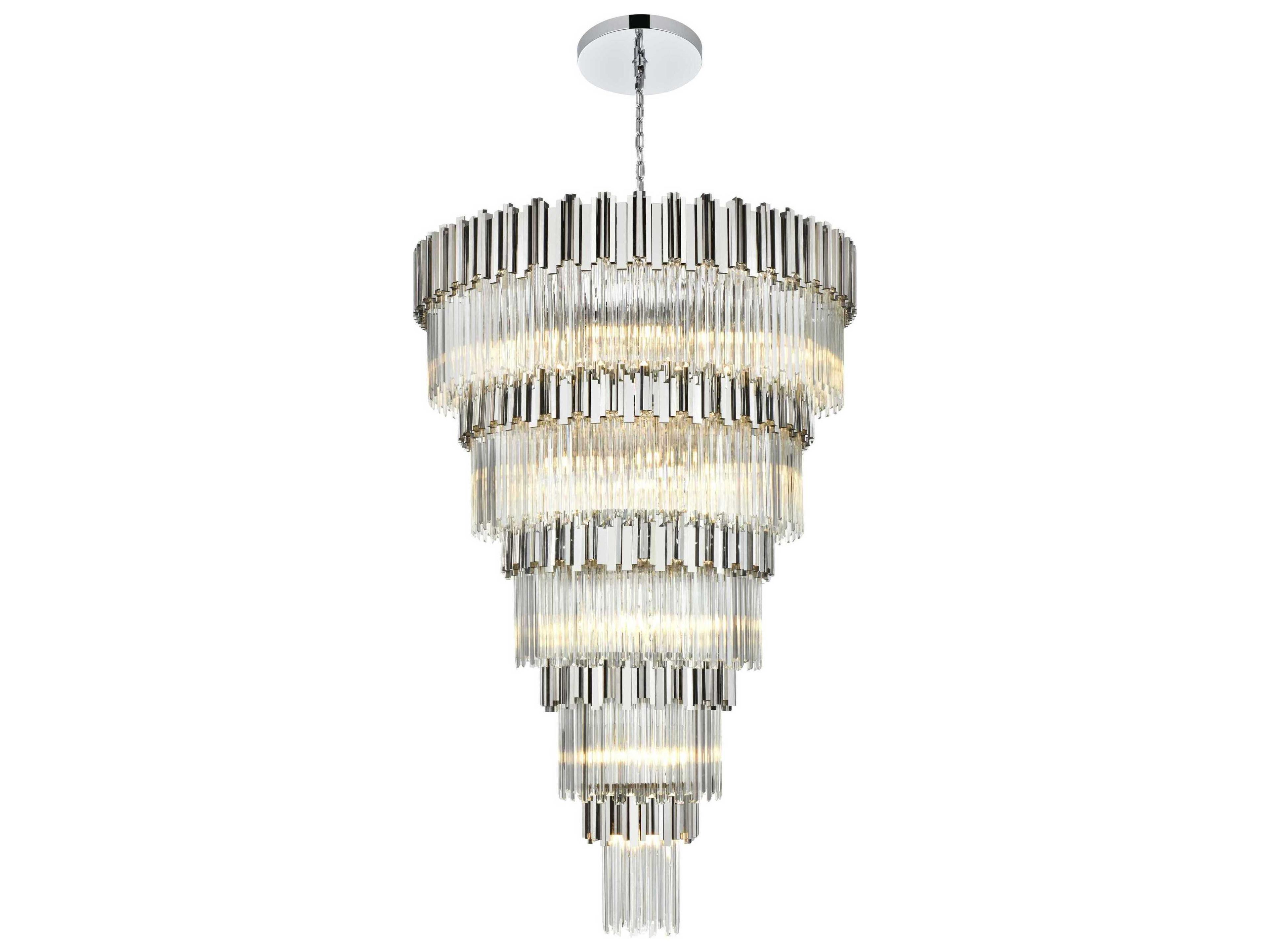Elegant Lighting Willow 39-Light Chrome Tiered Chandelier
