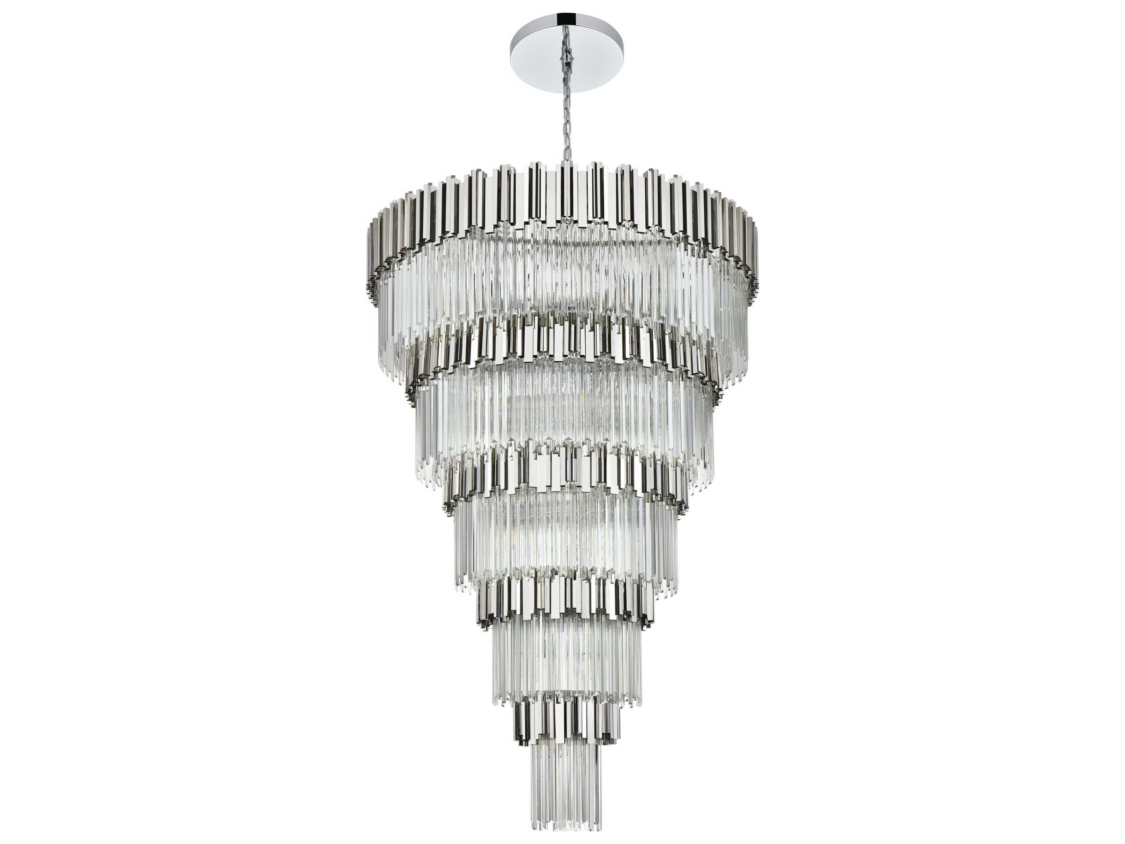 Elegant Lighting Willow 39-Light Chrome Tiered Chandelier