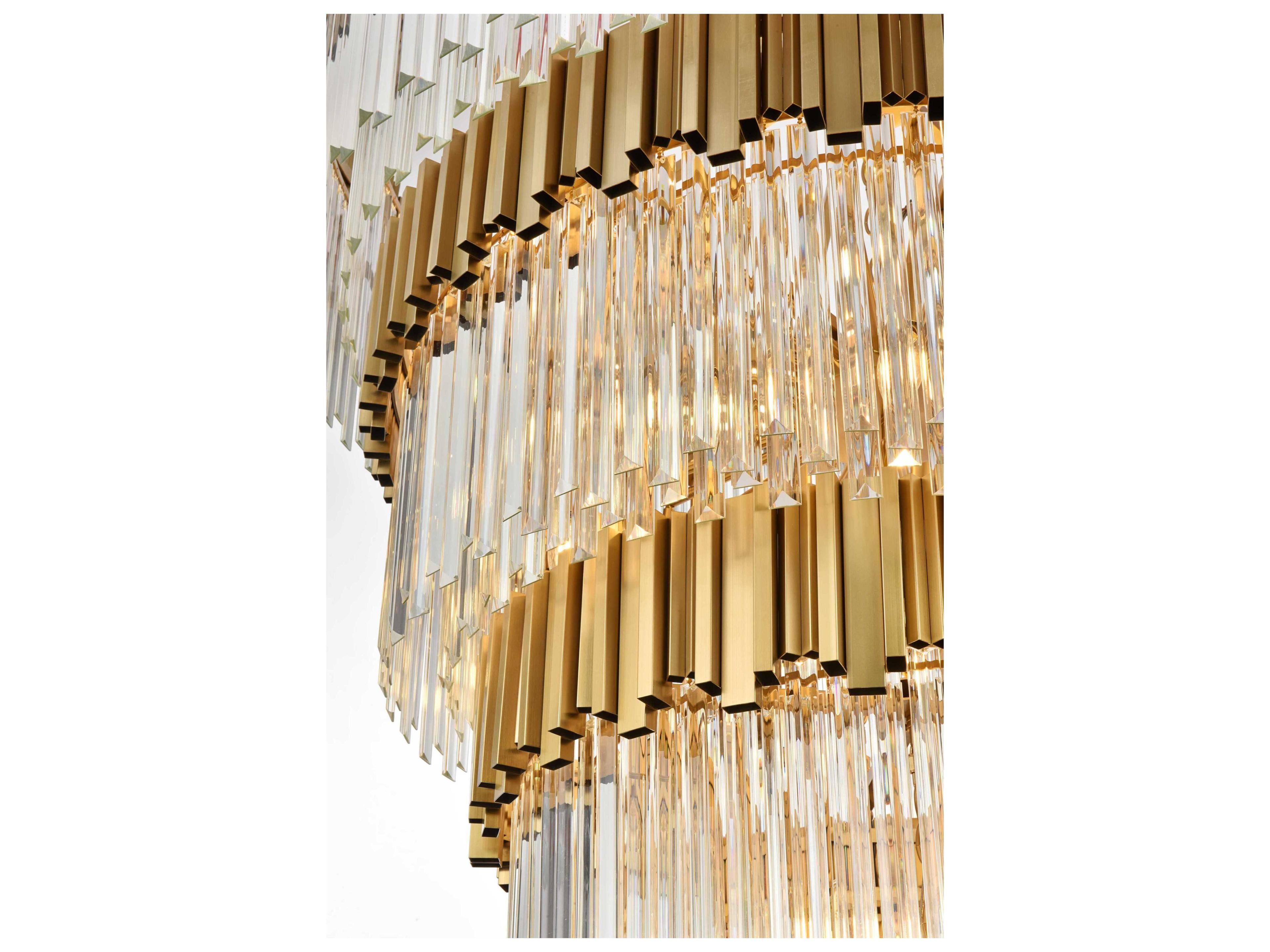 Elegant Lighting Willow 39-Light Satin Gold Tiered Chandelier