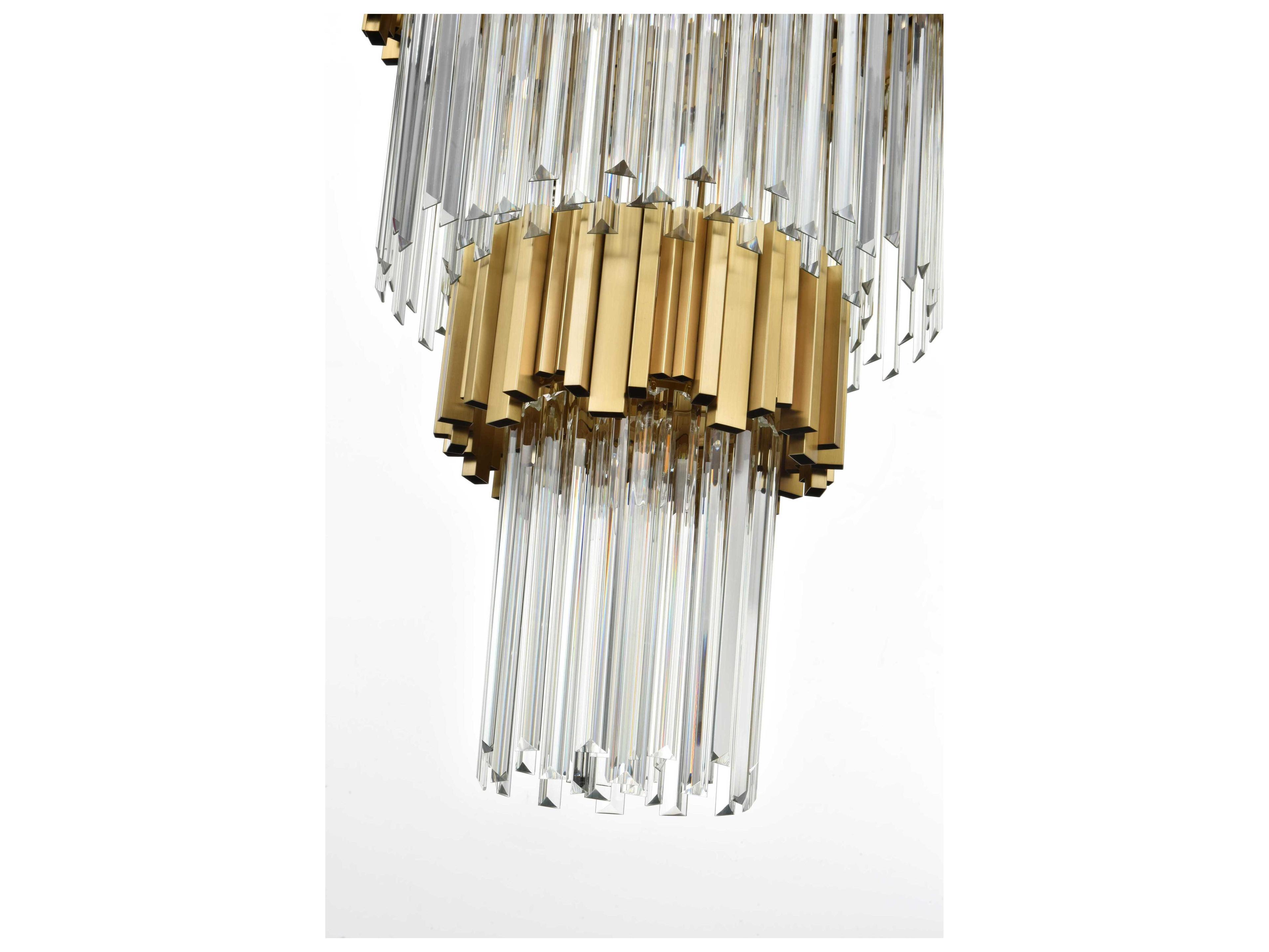 Elegant Lighting Willow 39-Light Satin Gold Tiered Chandelier