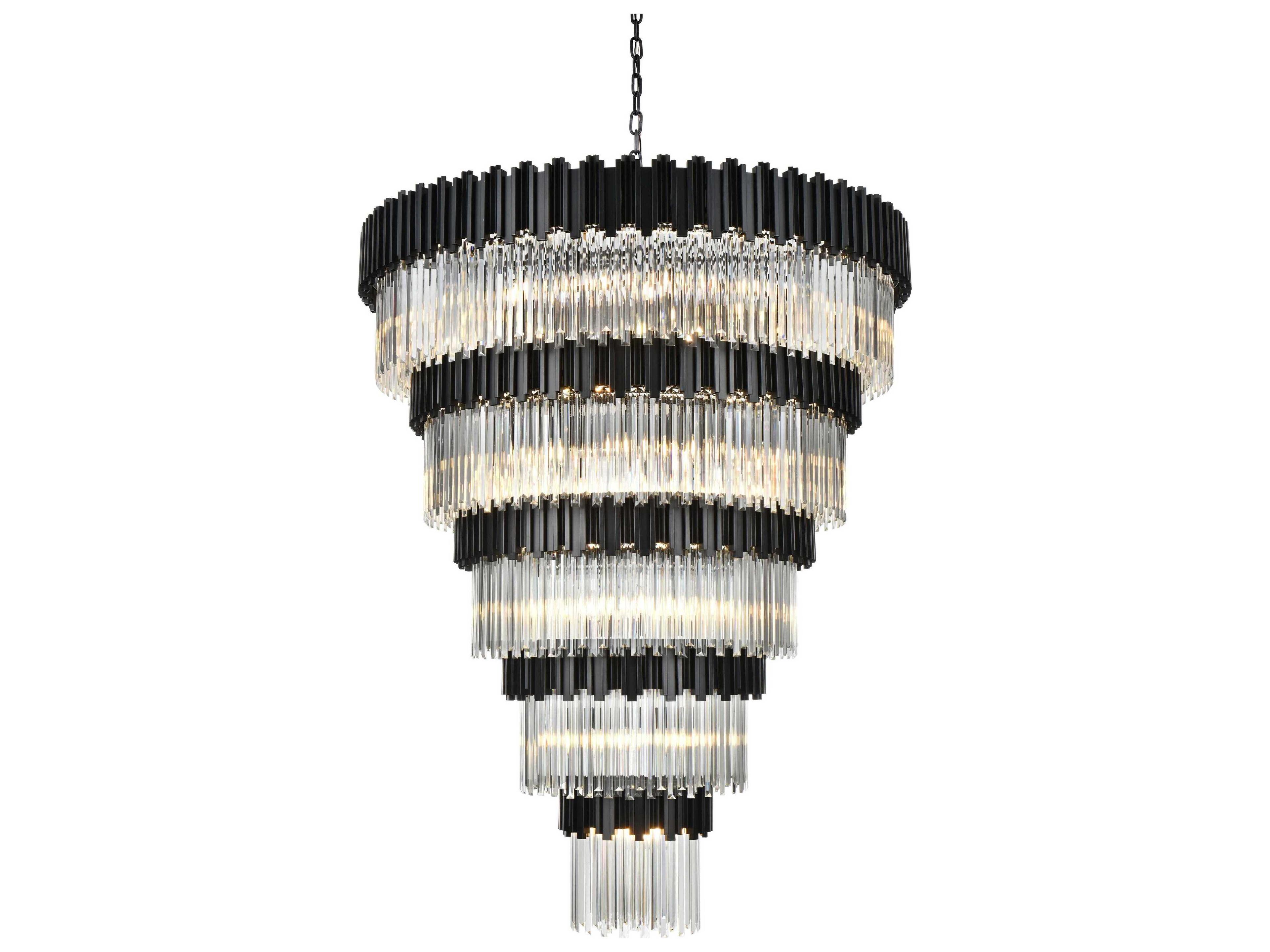 Elegant Lighting Willow 43-Light Black Tiered Chandelier