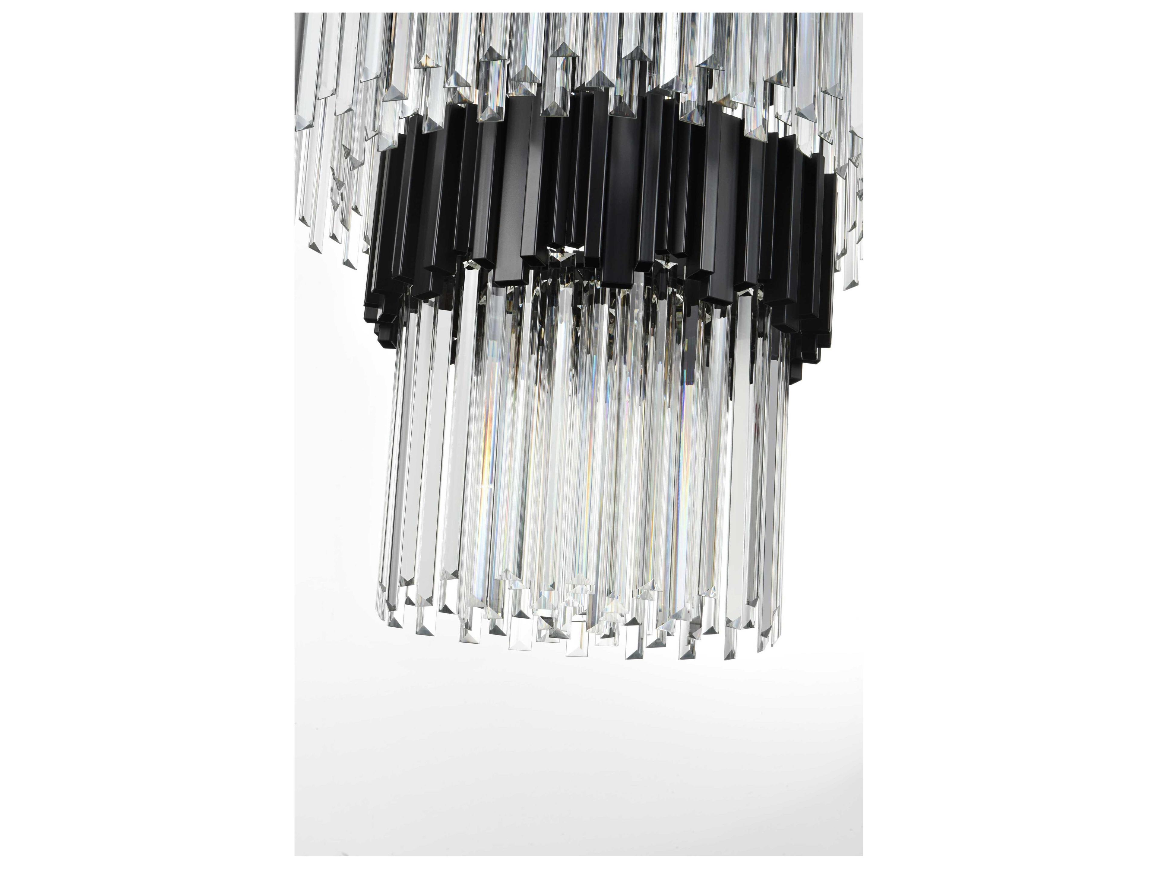 Elegant Lighting Willow 43-Light Black Tiered Chandelier