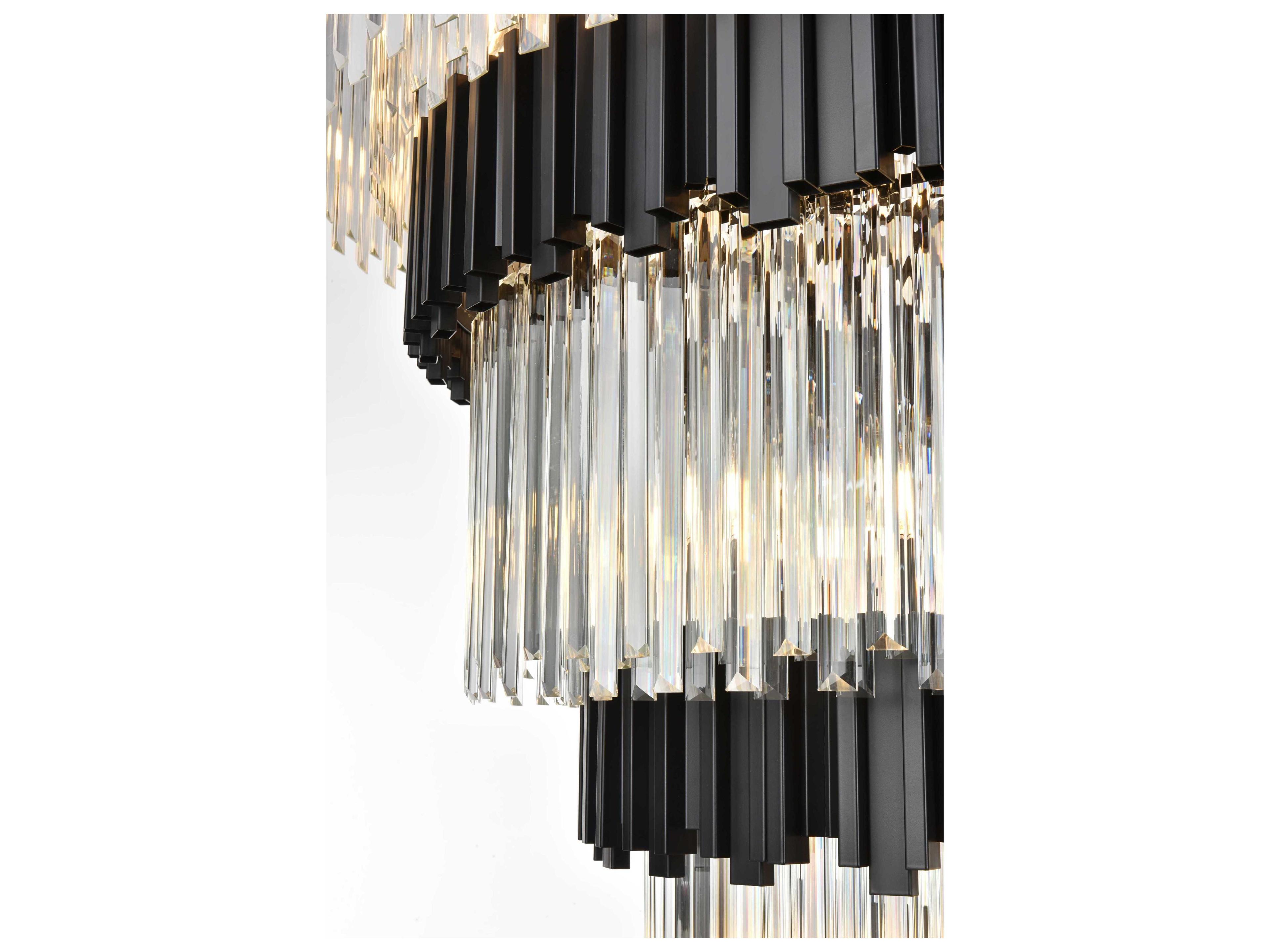 Elegant Lighting Willow 43-Light Black Tiered Chandelier