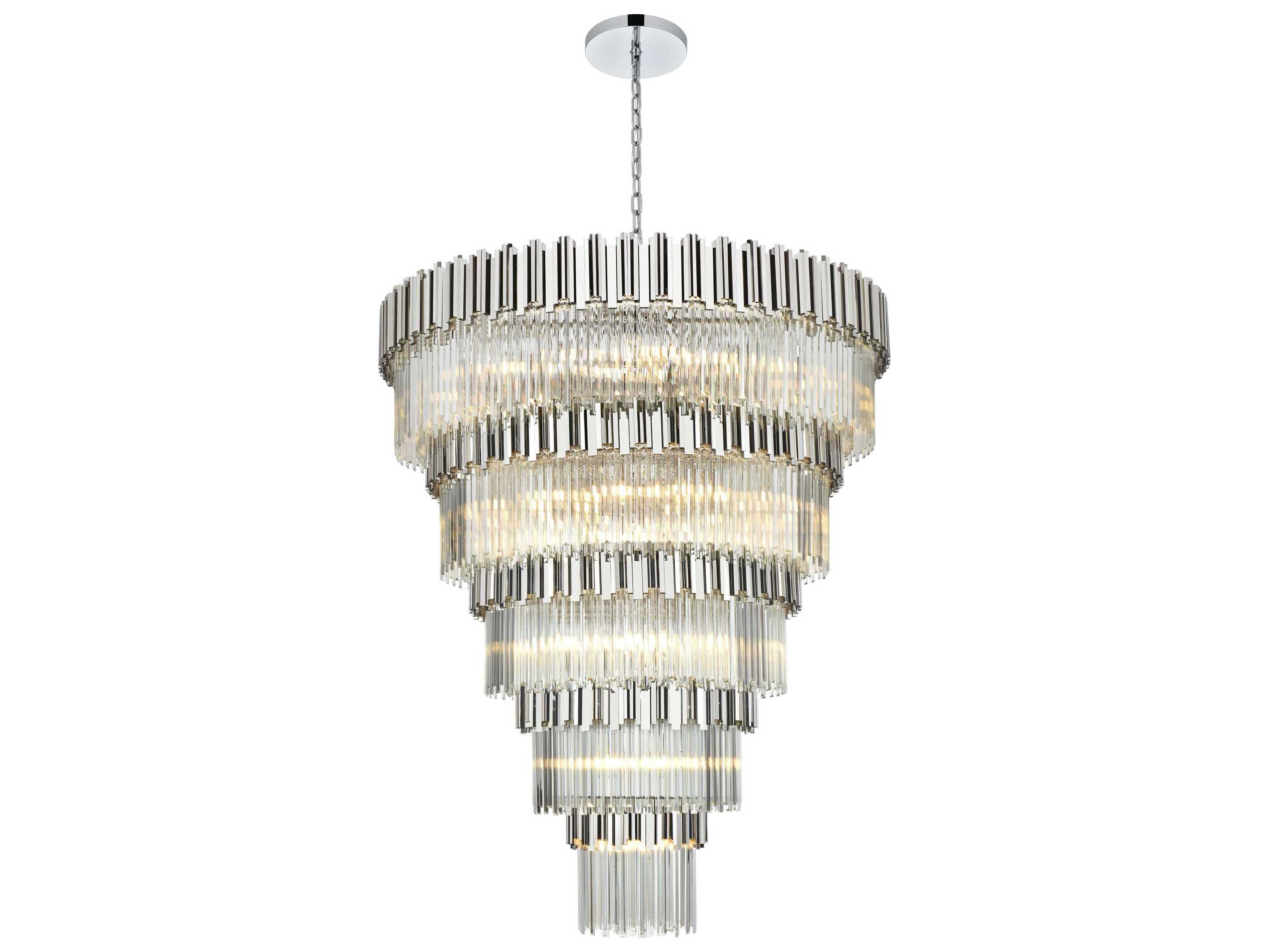 Elegant Lighting Willow 43-Light Chrome Tiered Chandelier