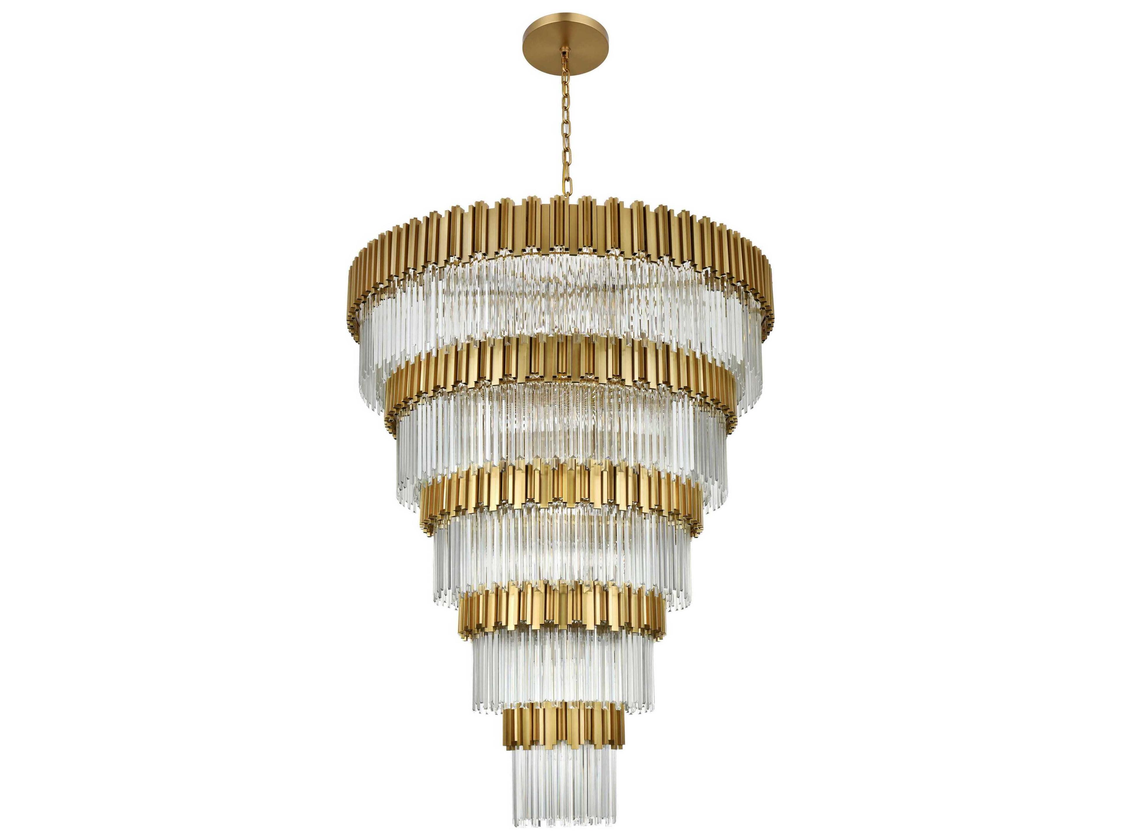 Elegant Lighting Willow 43-Light Satin Gold Tiered Chandelier