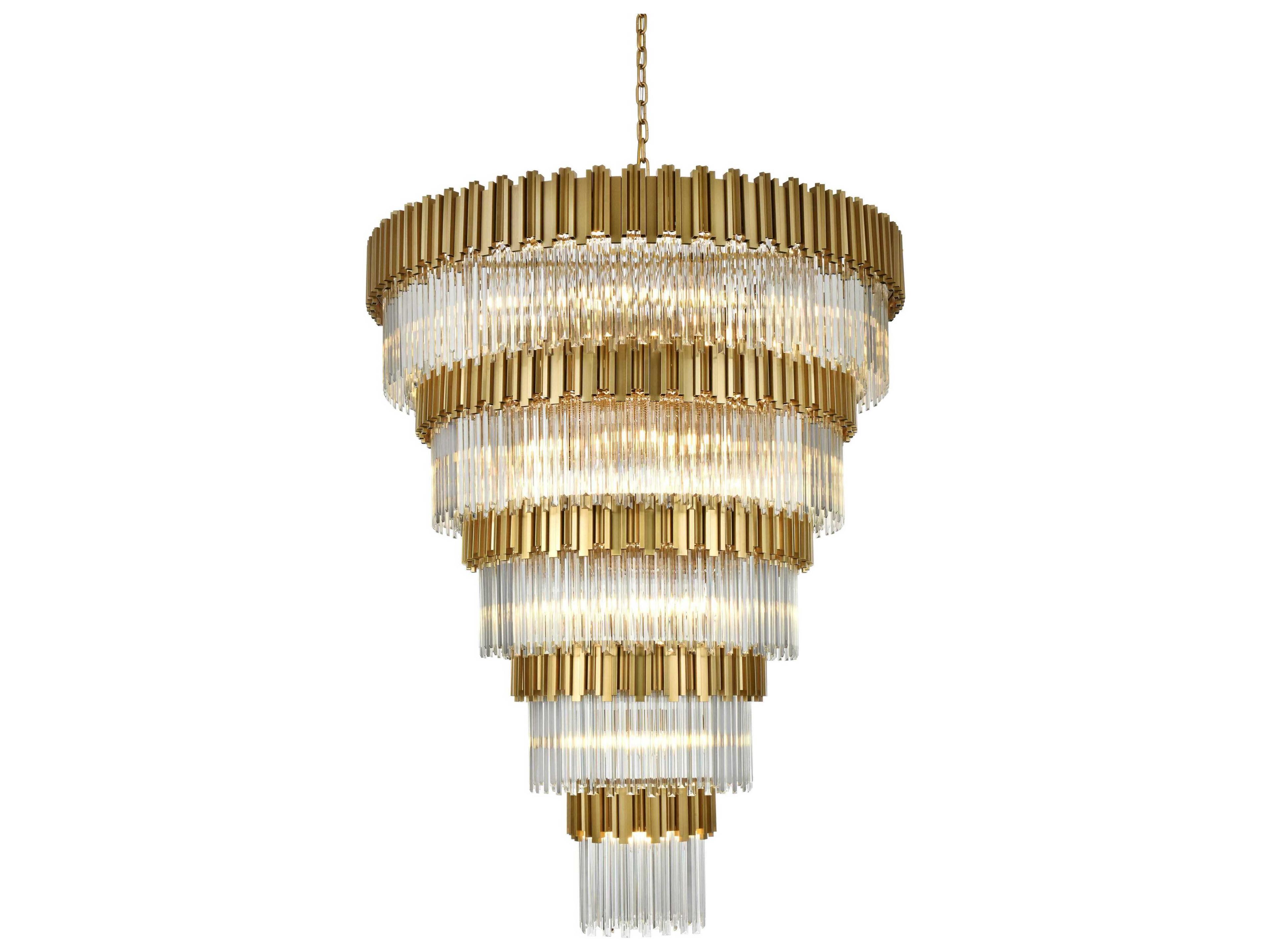 Elegant Lighting Willow 43-Light Satin Gold Tiered Chandelier