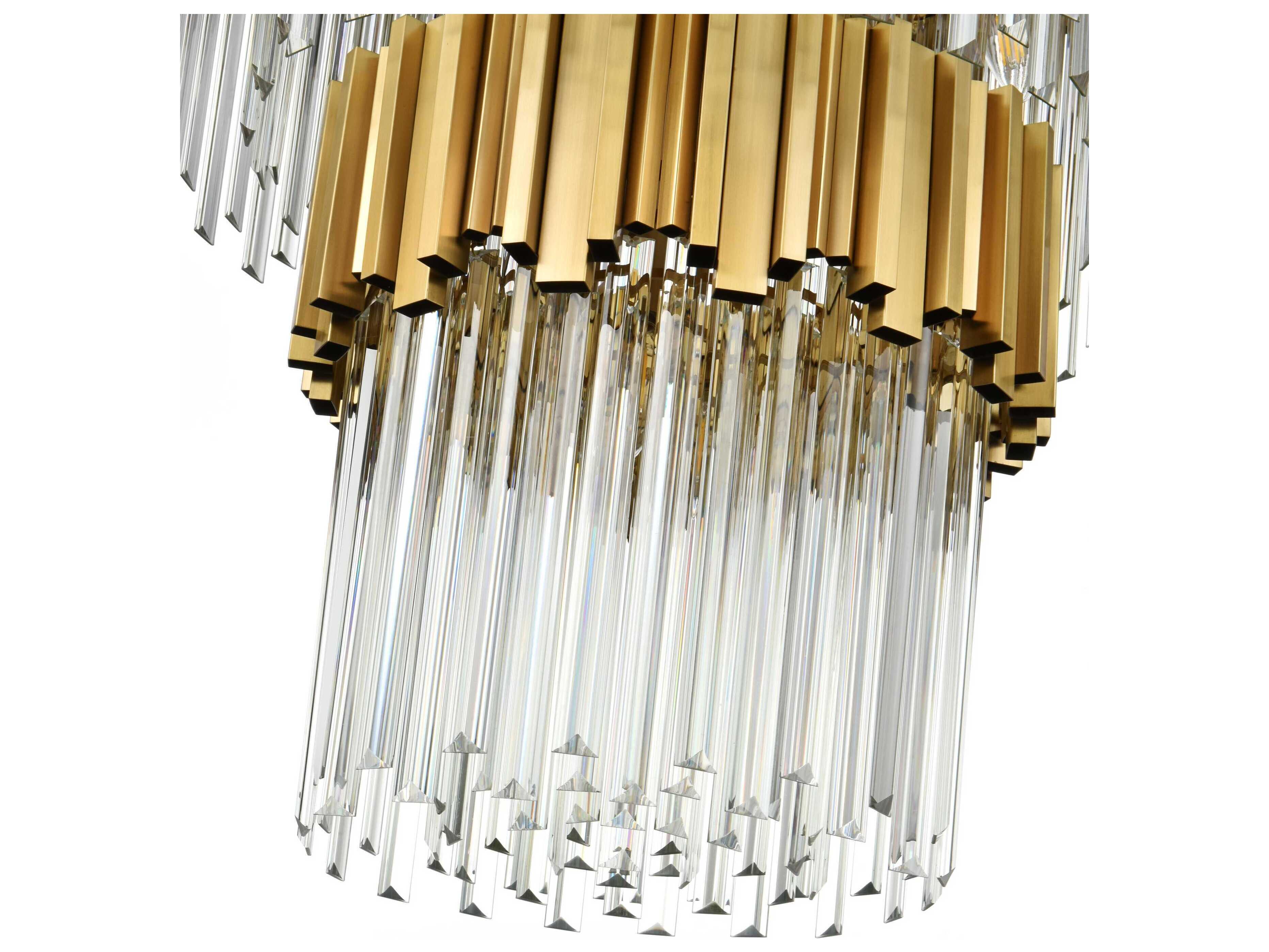 Elegant Lighting Willow 43-Light Satin Gold Tiered Chandelier