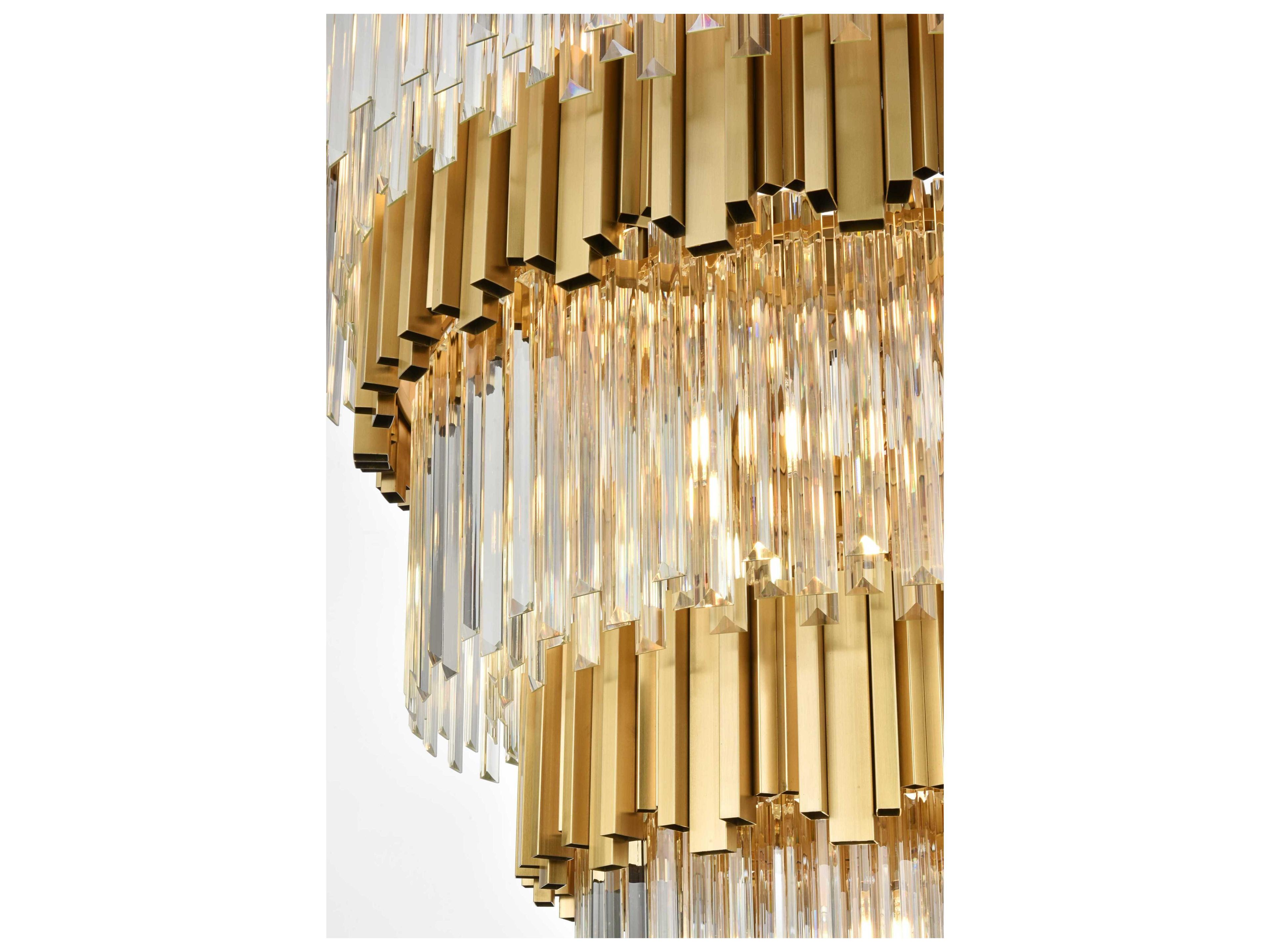 Elegant Lighting Willow 43-Light Satin Gold Tiered Chandelier