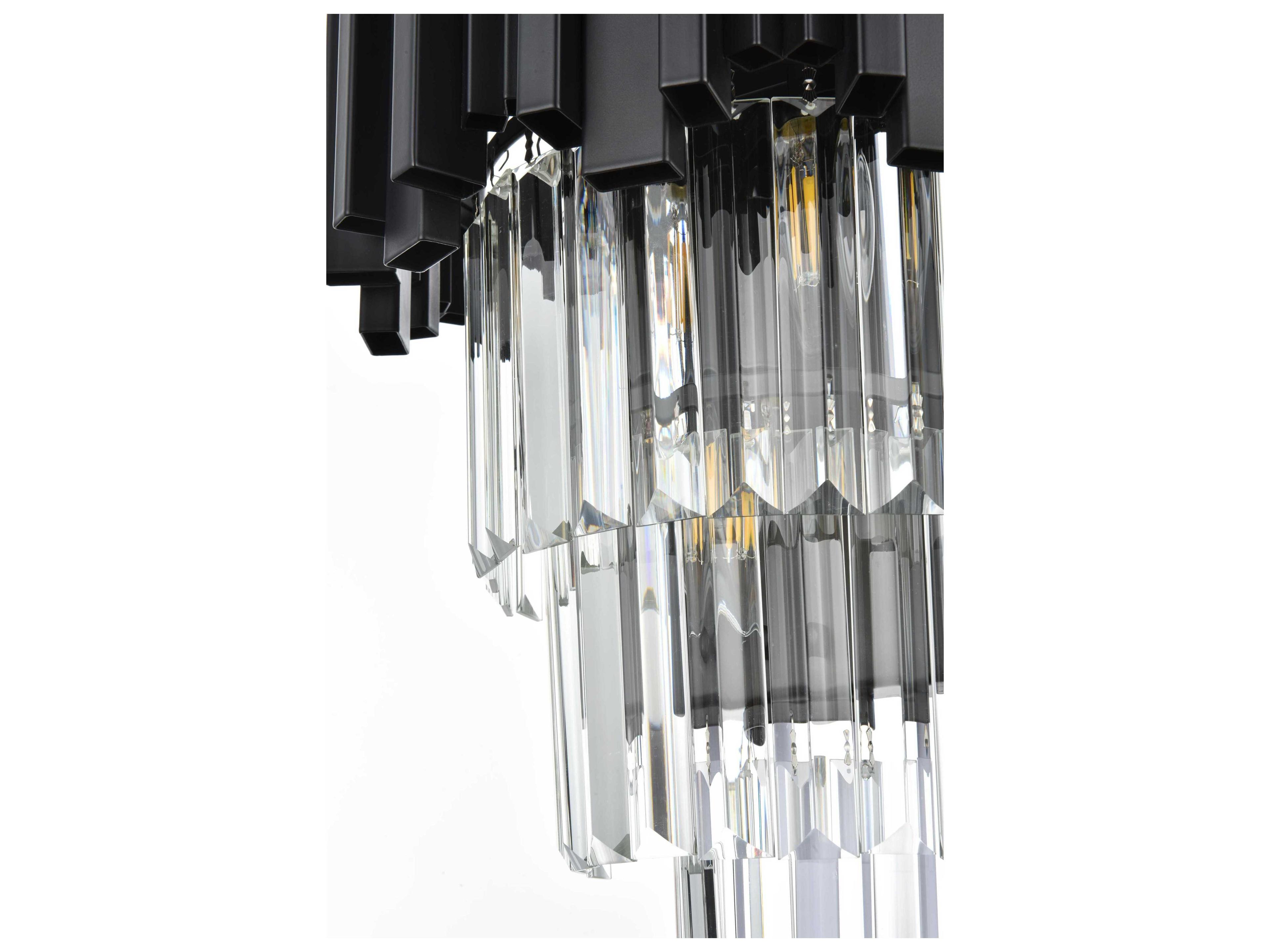 Elegant Lighting Willow 3-Light Black Wall Sconce