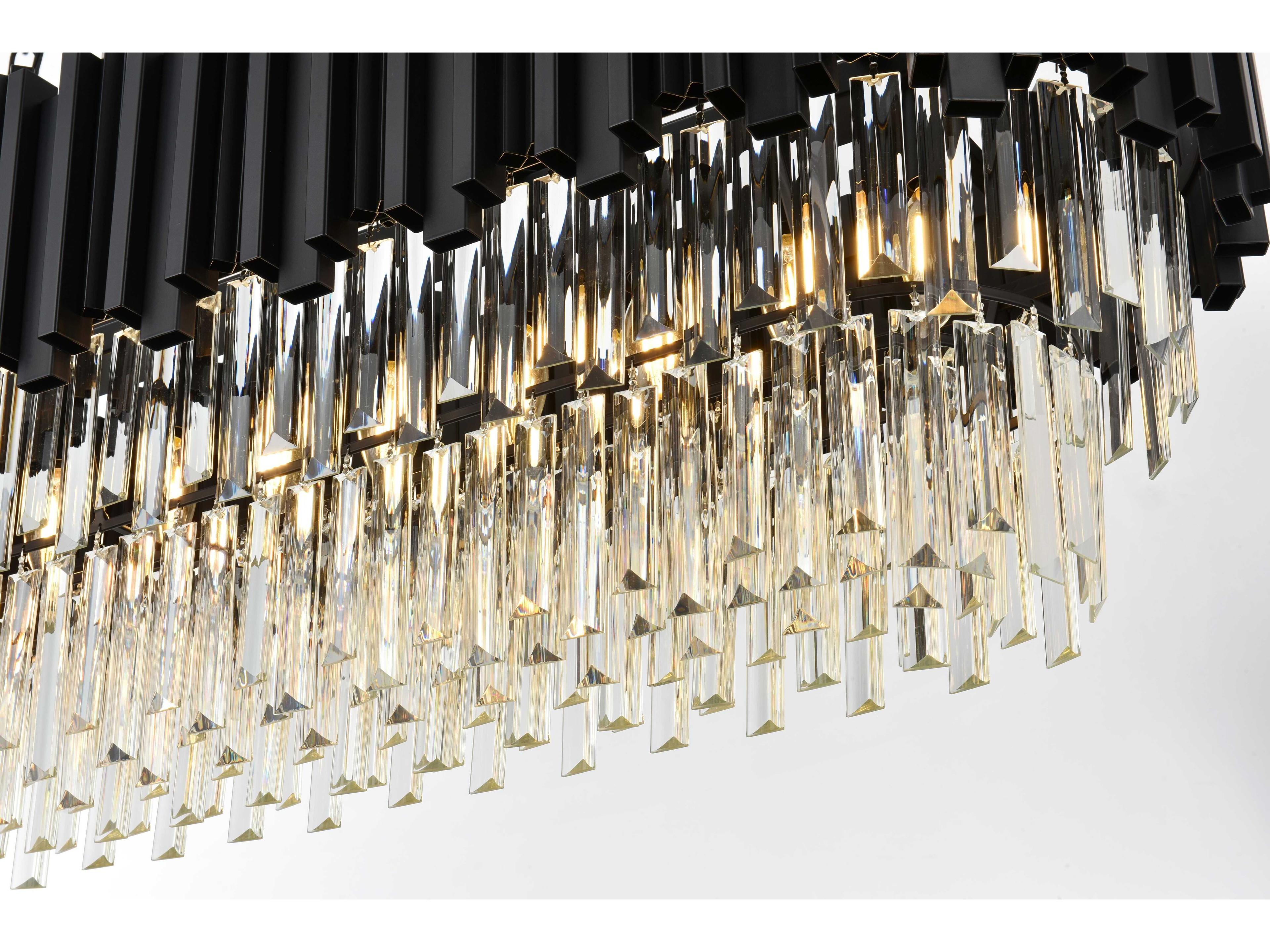 Elegant Lighting Willow 12-Light Black Tiered Island Pendant