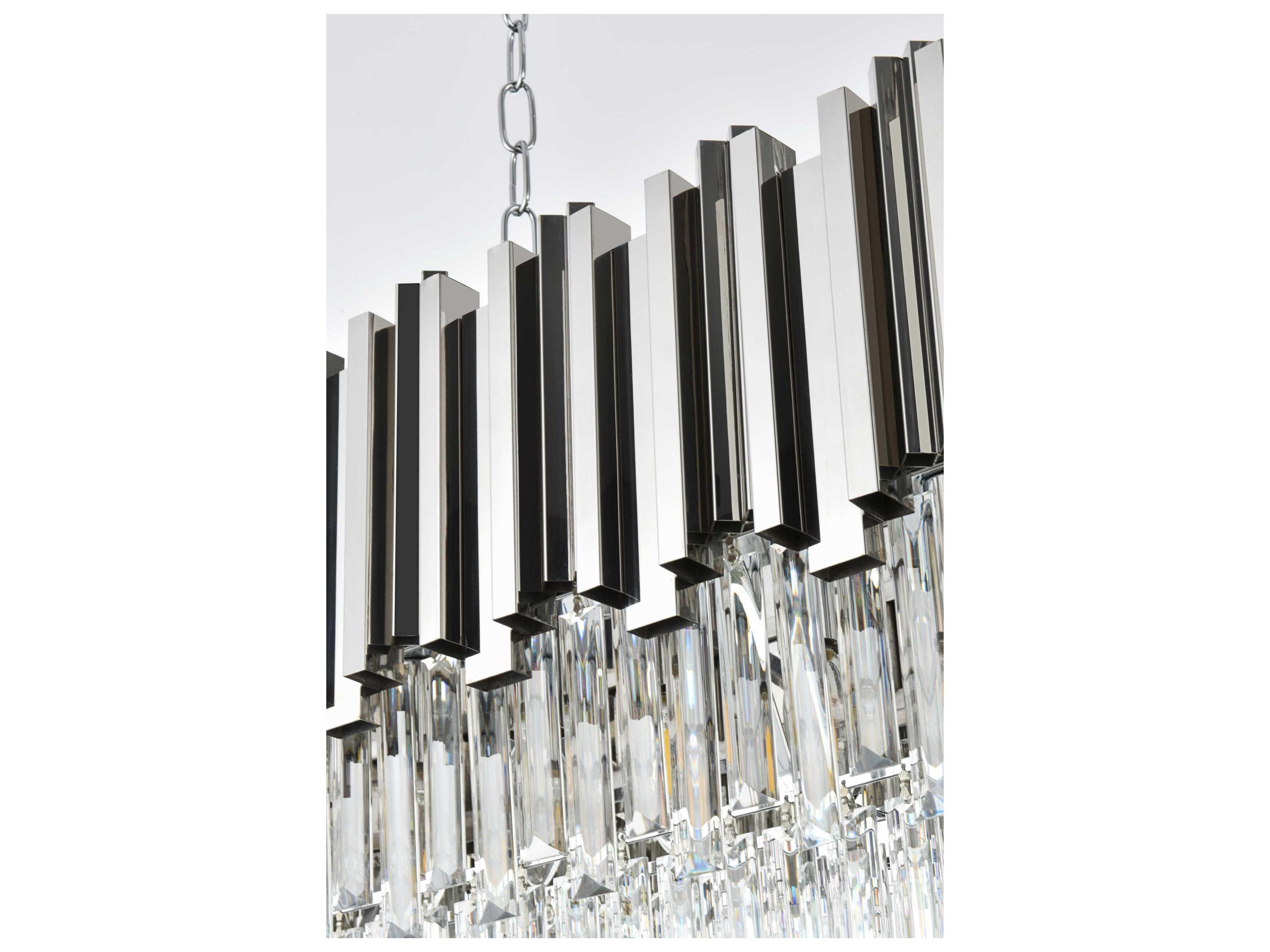 Elegant Lighting Willow 12-Light Chrome Tiered Island Pendant