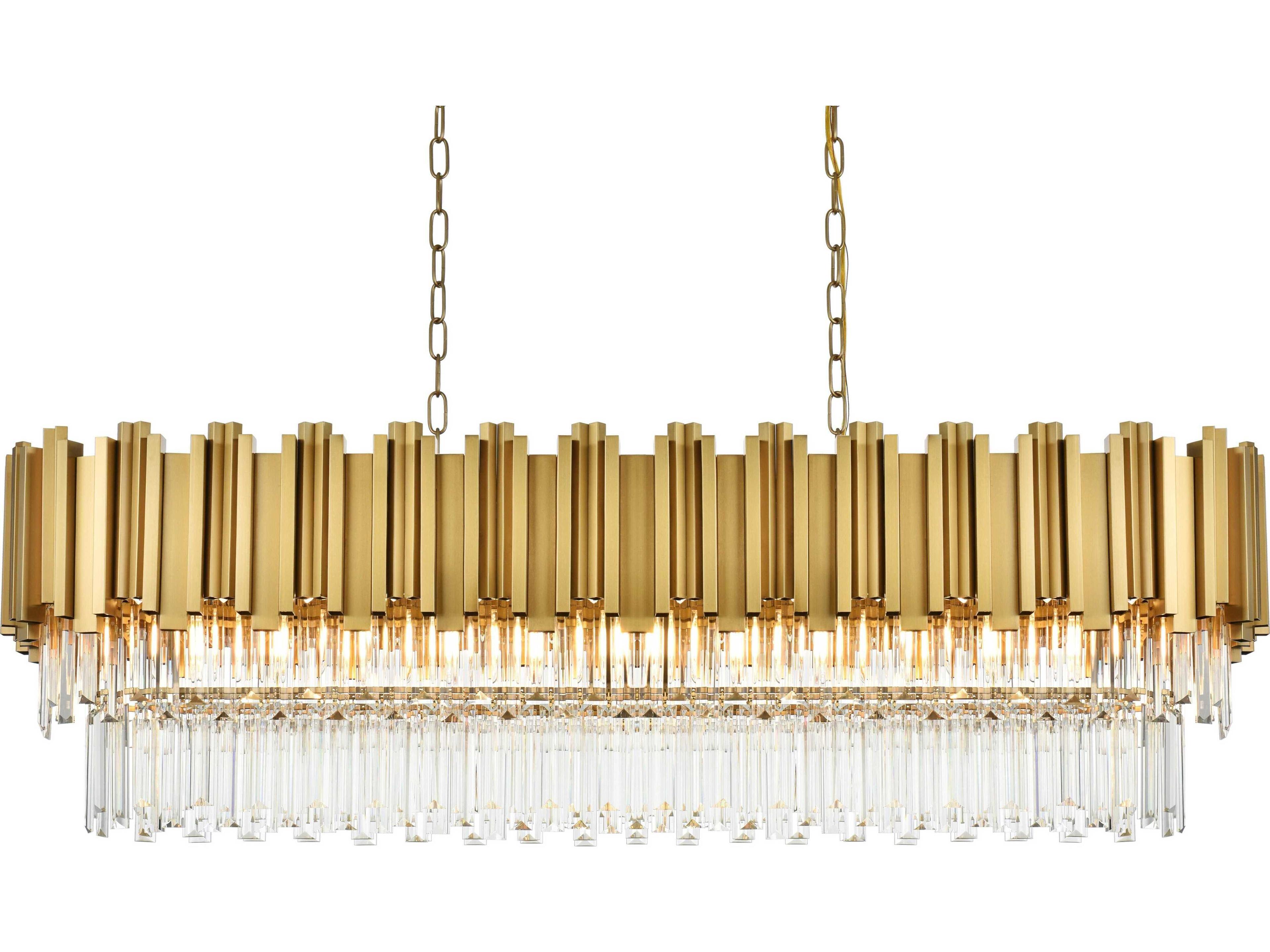 Elegant Lighting Willow 12-Light Satin Gold Tiered Island Pendant