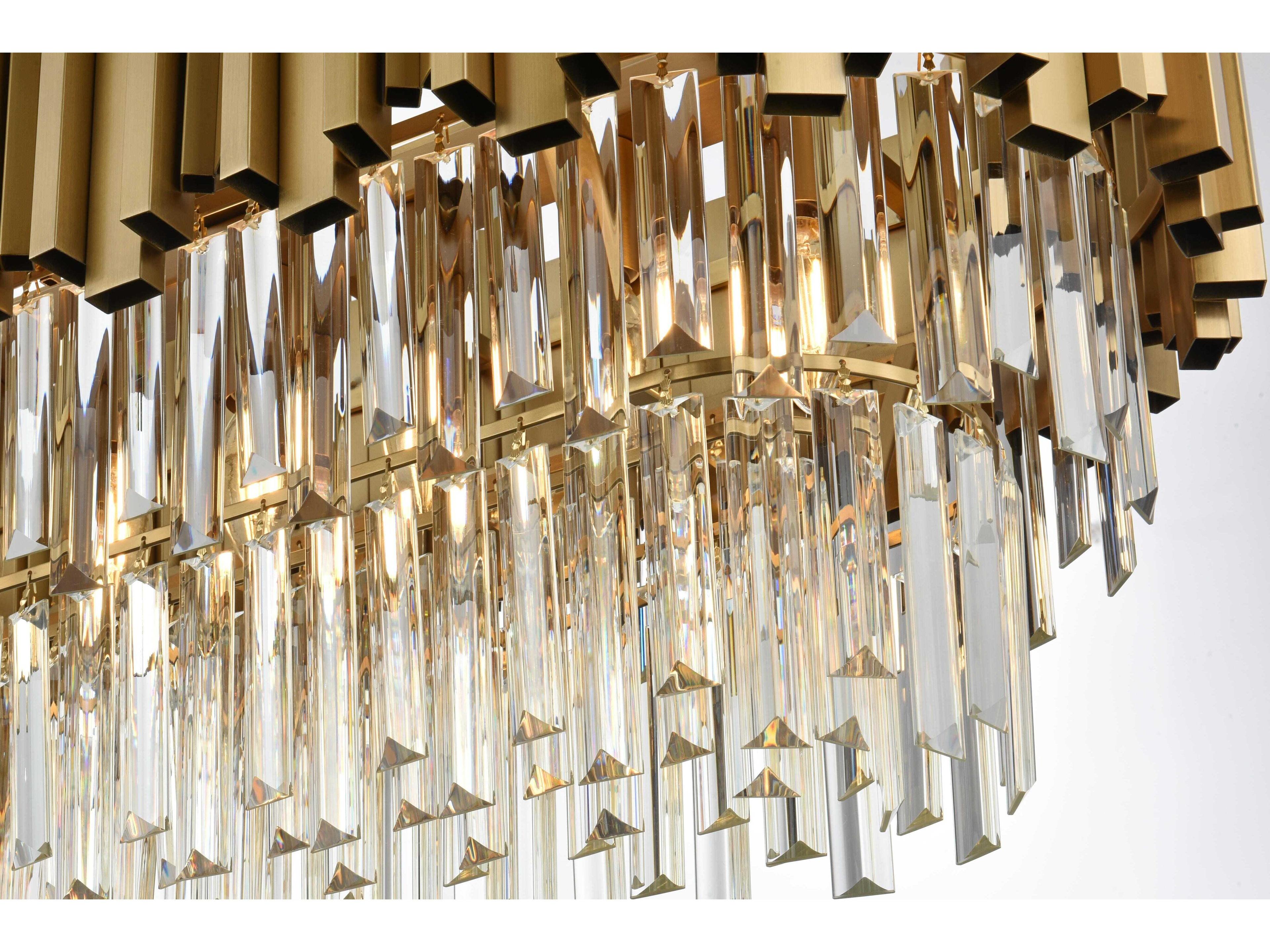 Elegant Lighting Willow 12-Light Satin Gold Tiered Island Pendant