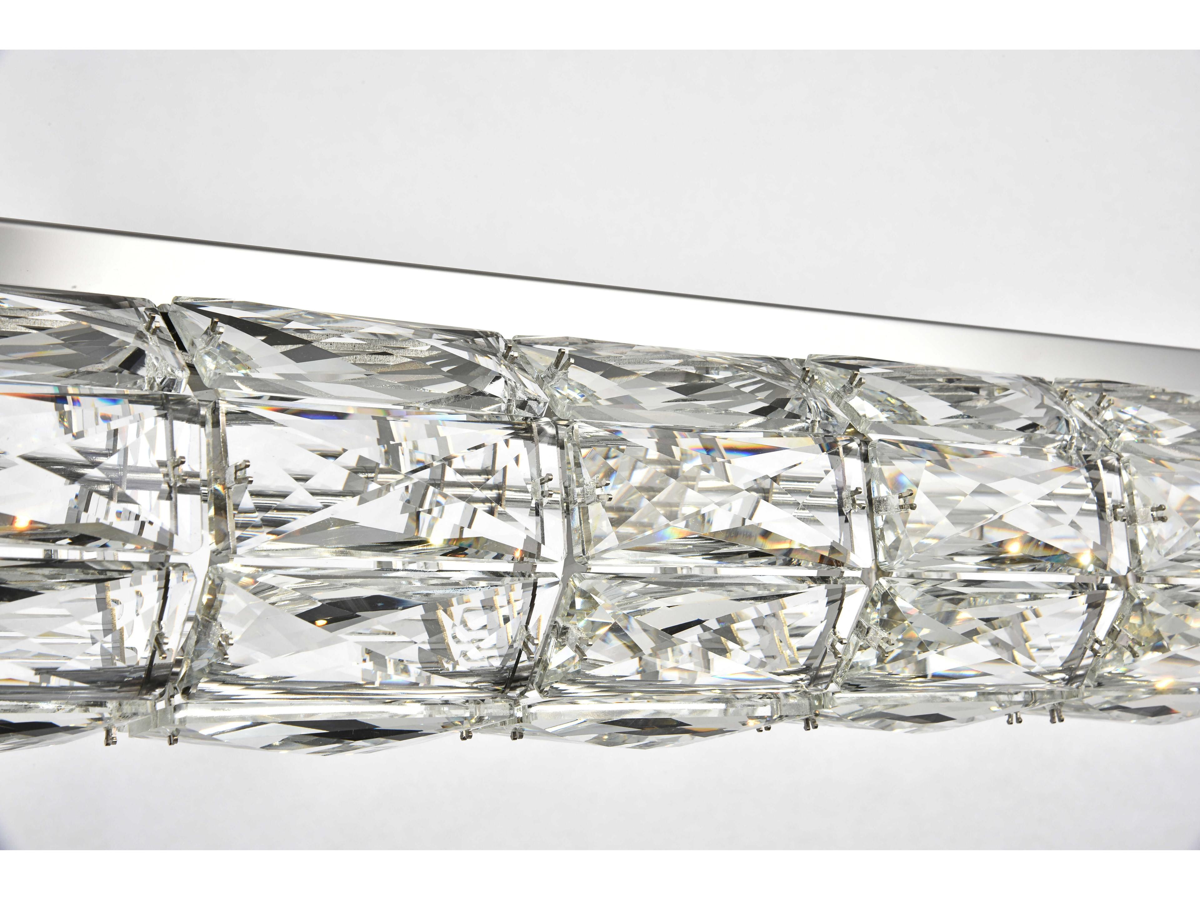 Elegant Lighting Valetta 1-Light Chrome Clear Crystal LED Island Pendant