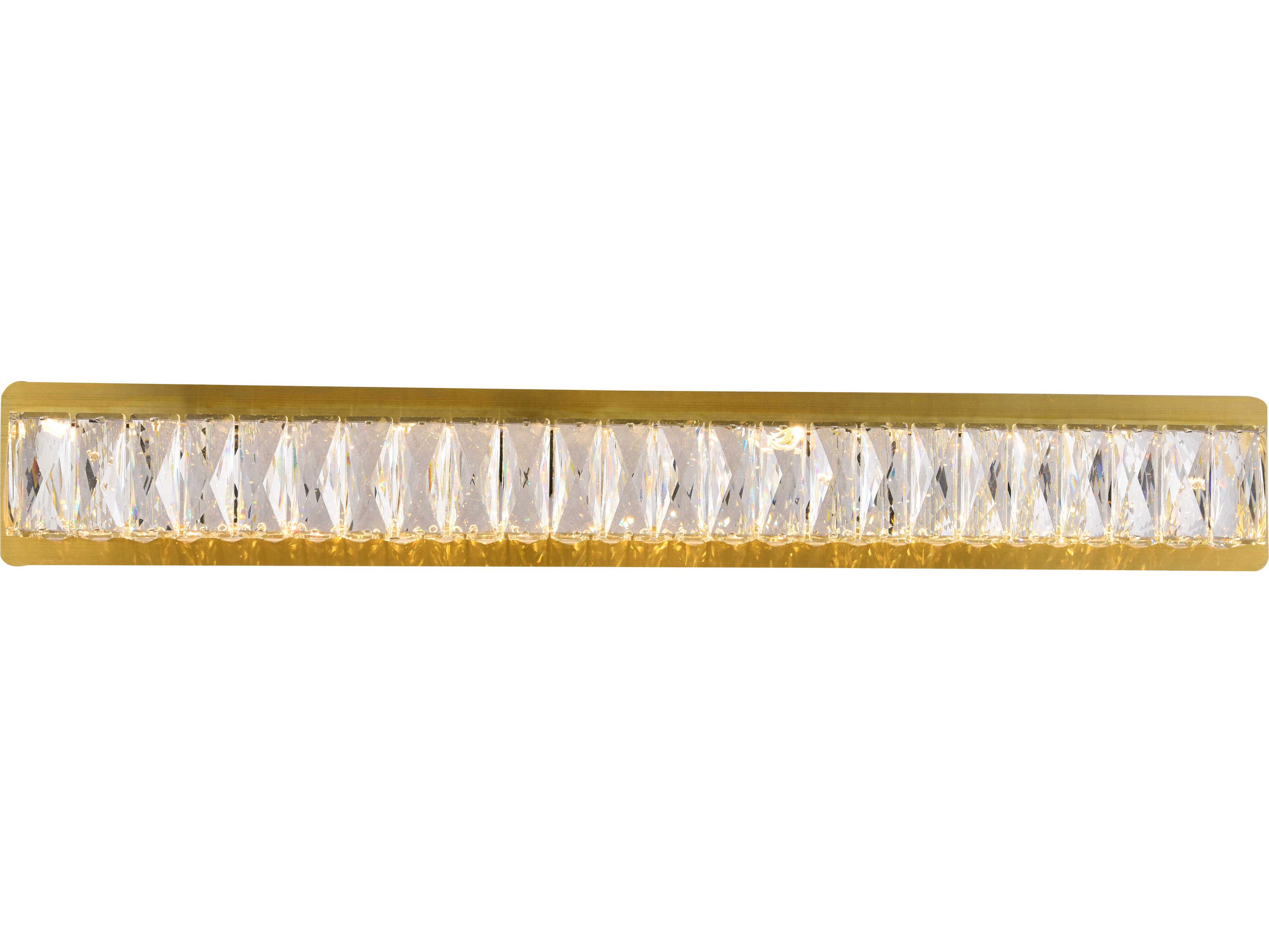 Elegant Lighting Monroe 1-Light Gold Clear Crystal LED Vanity Light