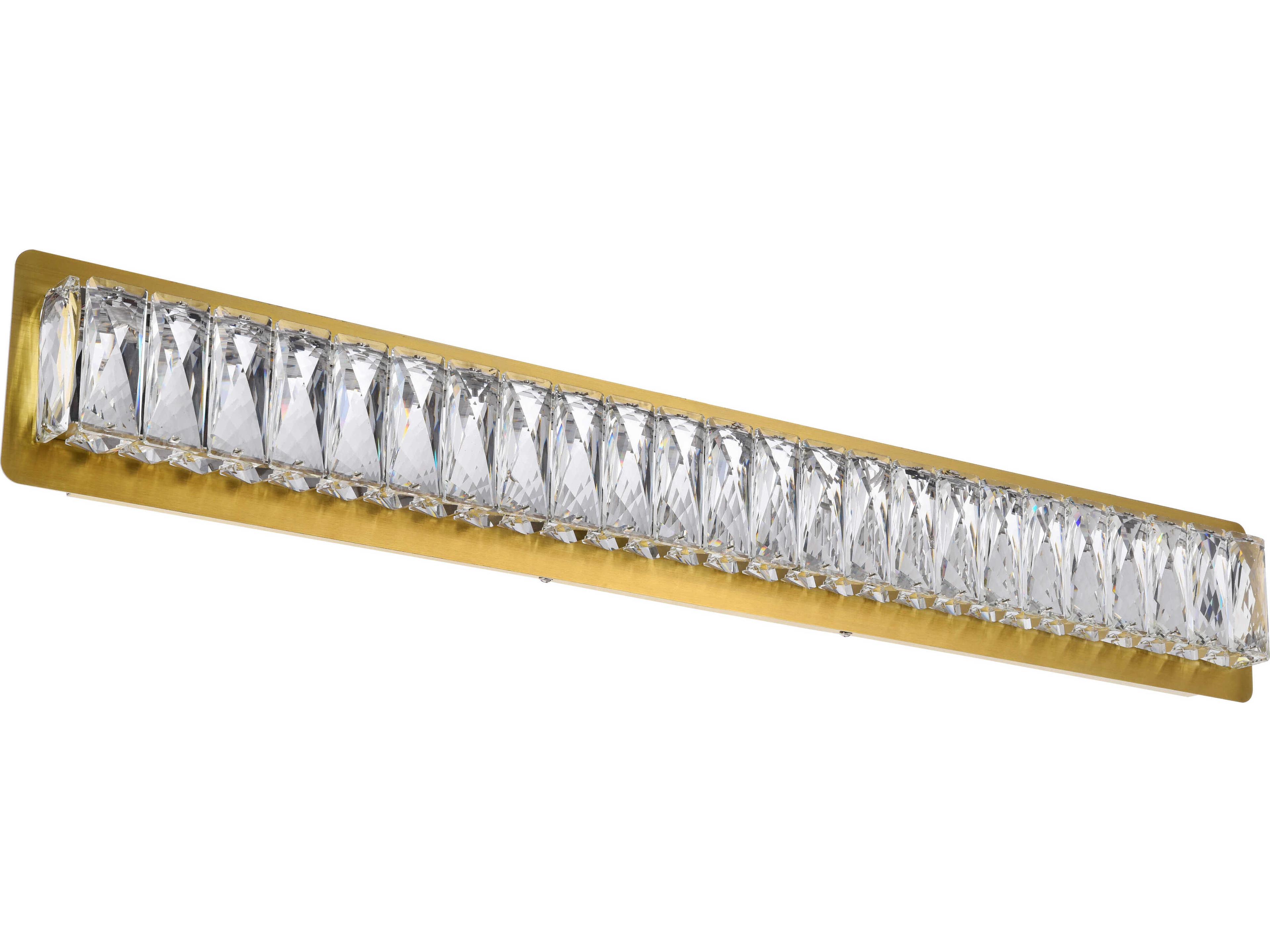 Elegant Lighting Monroe 1-Light Gold Clear Crystal LED Vanity Light