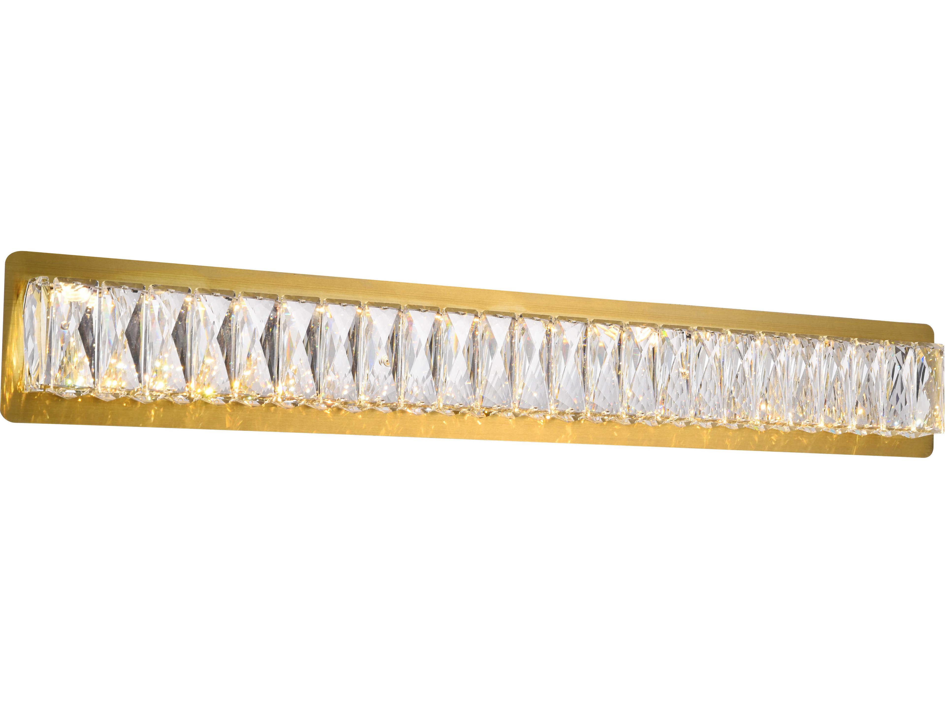 Elegant Lighting Monroe 1-Light Gold Clear Crystal LED Vanity Light