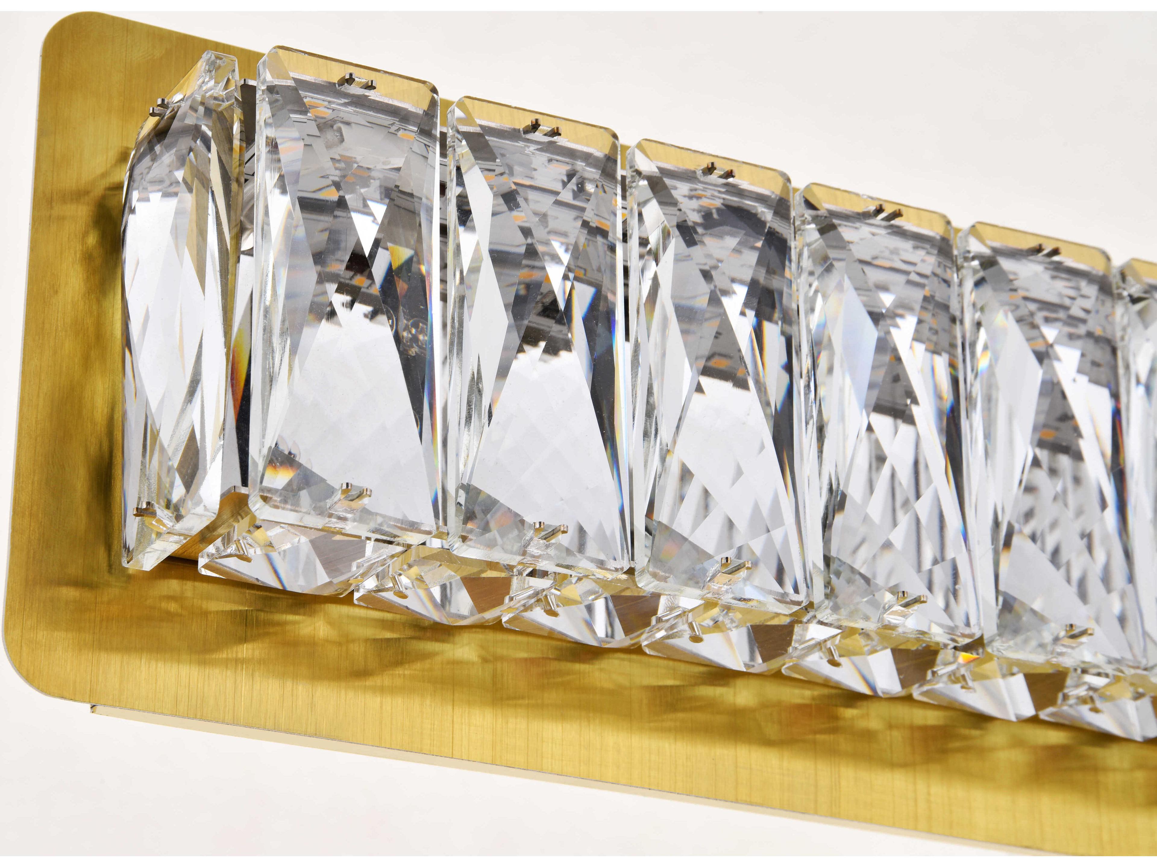 Elegant Lighting Monroe 1-Light Gold Clear Crystal LED Vanity Light