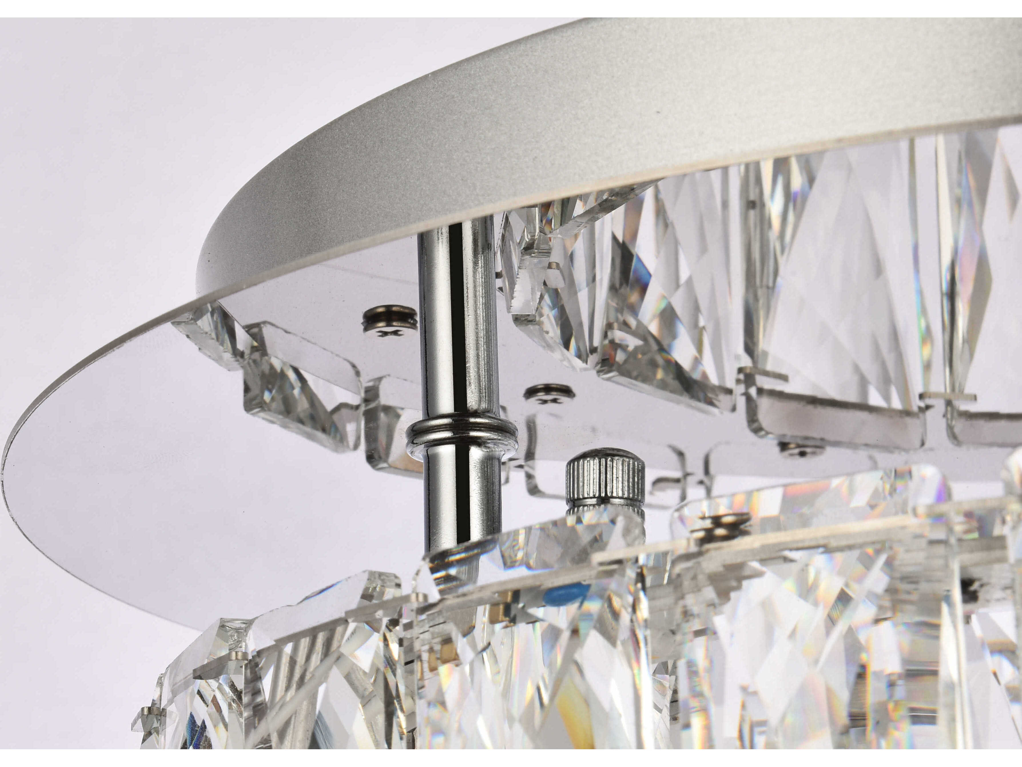 Elegant Lighting Monroe 1-Light Chrome Crystal LED Drum Flush Mount